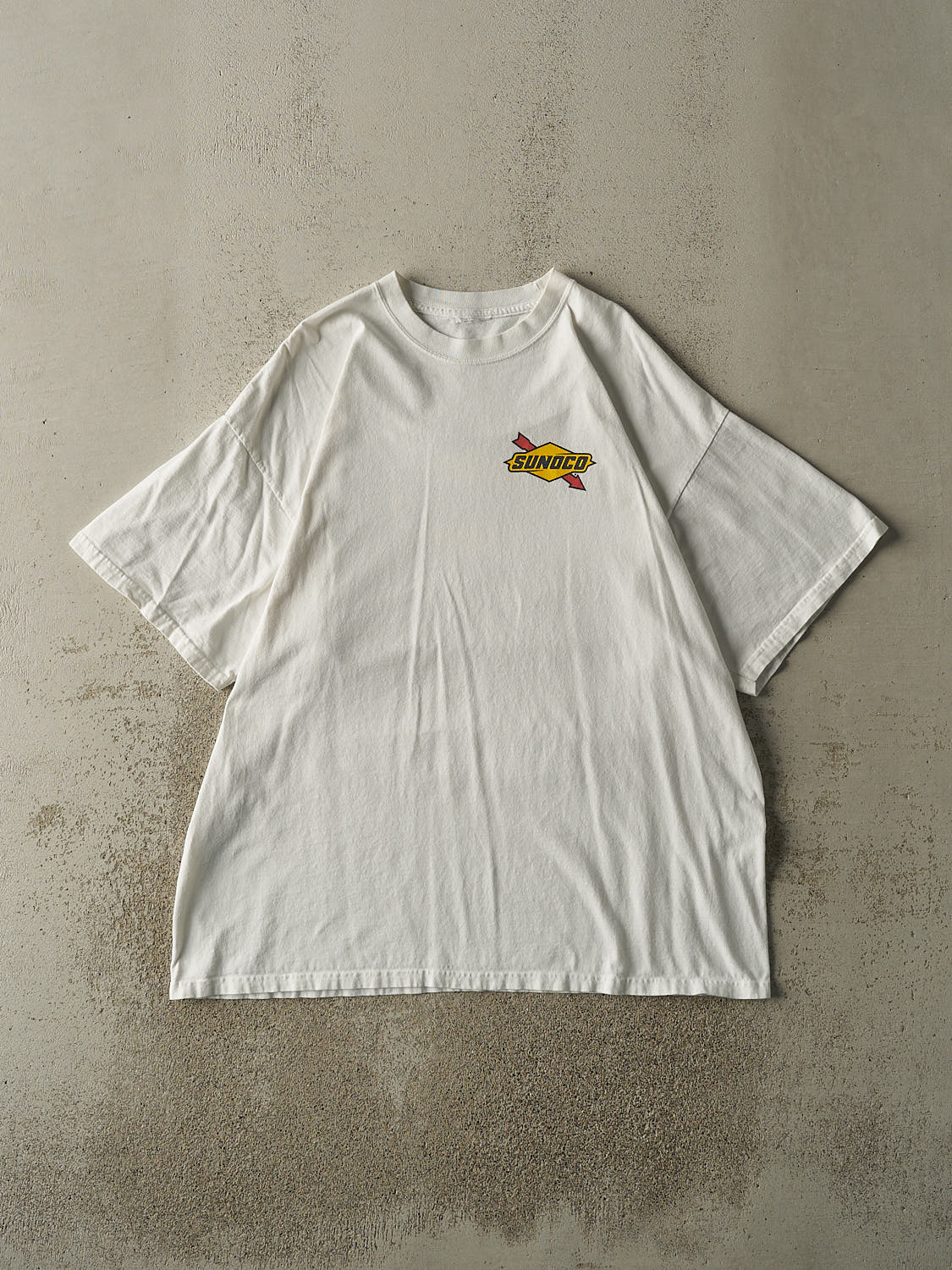 Vintage 90s White Sunoco Logo Tee (XL/XXL)