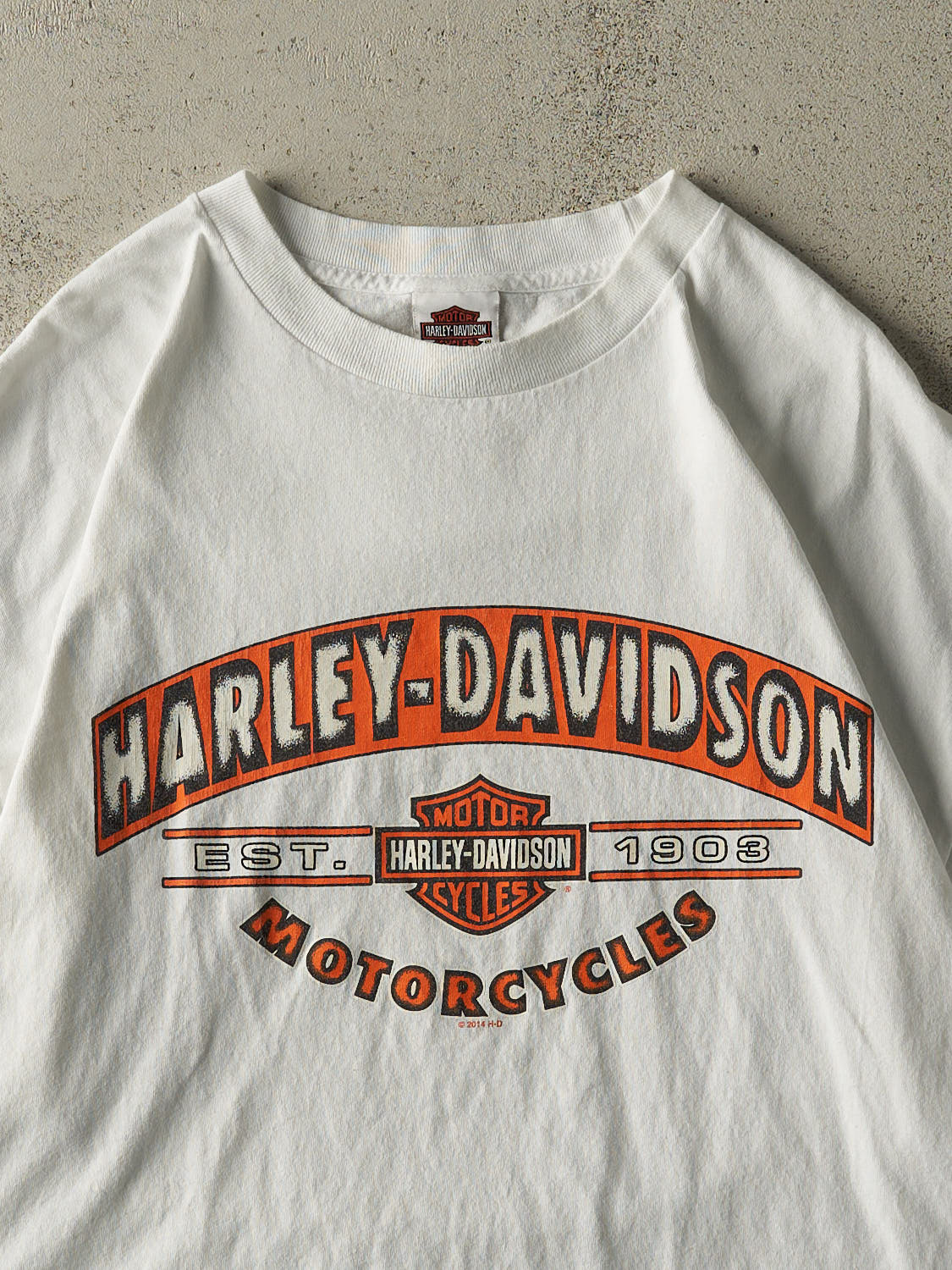 Vintage 14' White Orlando FL Harley Davidson Tee (XL/XXL)