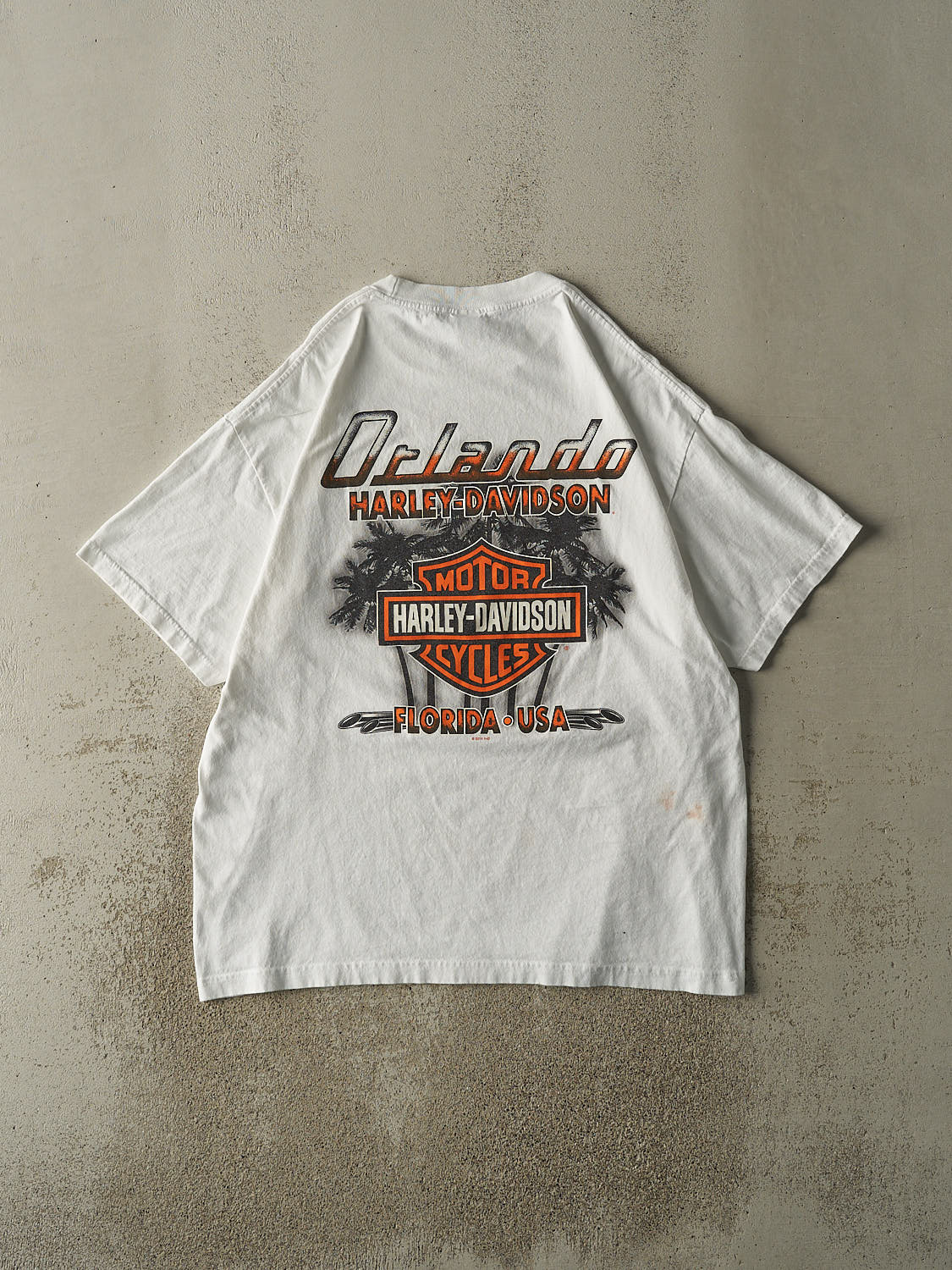 Vintage 14' White Orlando FL Harley Davidson Tee (XL/XXL)
