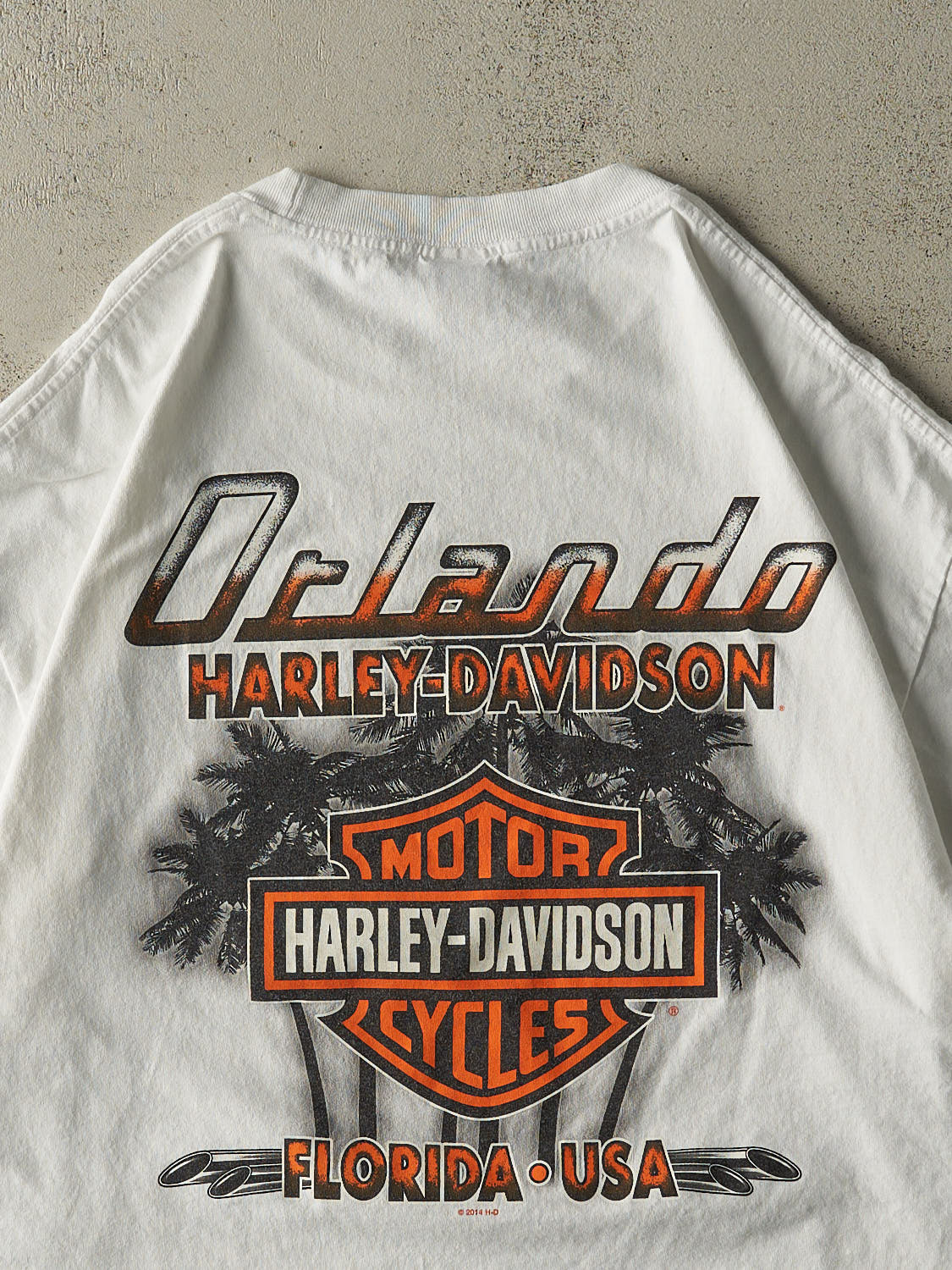 Vintage 14' White Orlando FL Harley Davidson Tee (XL/XXL)