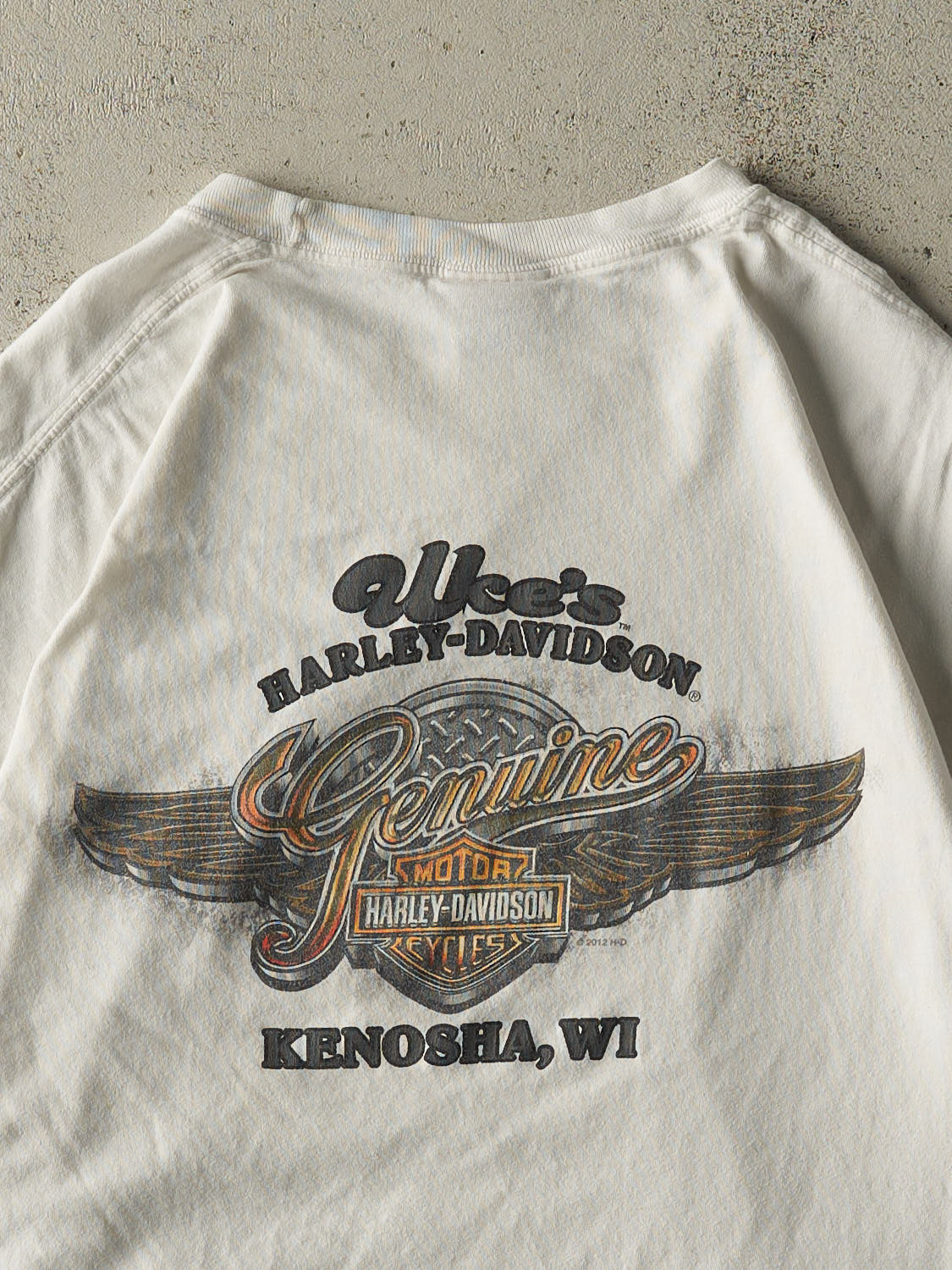 Vintage 12' White Kenosha, WI Harley Davidson Tee (M/L)