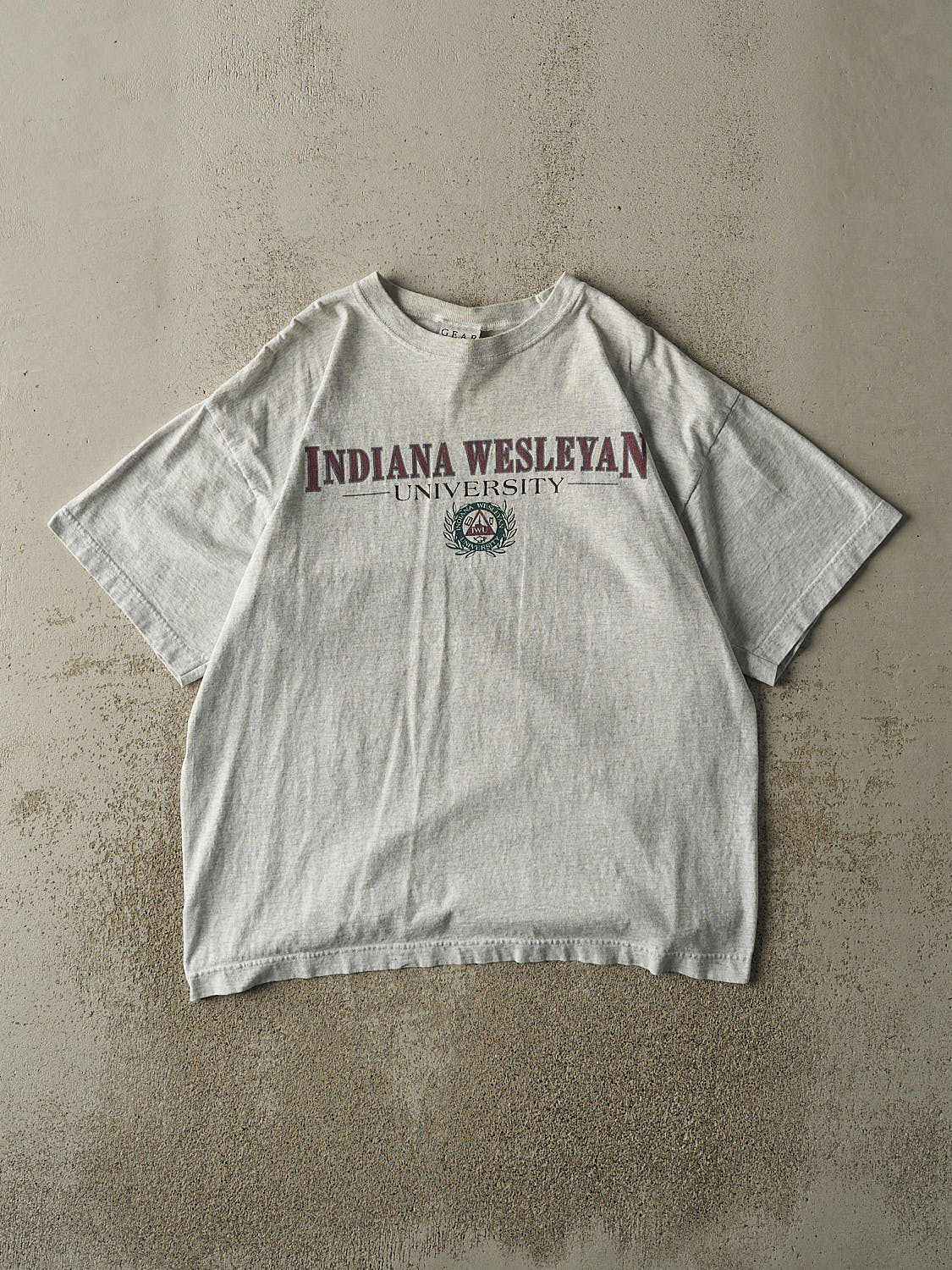 Vintage 90s Heather Grey Indiana Wesleyan University Tee (L/XL)