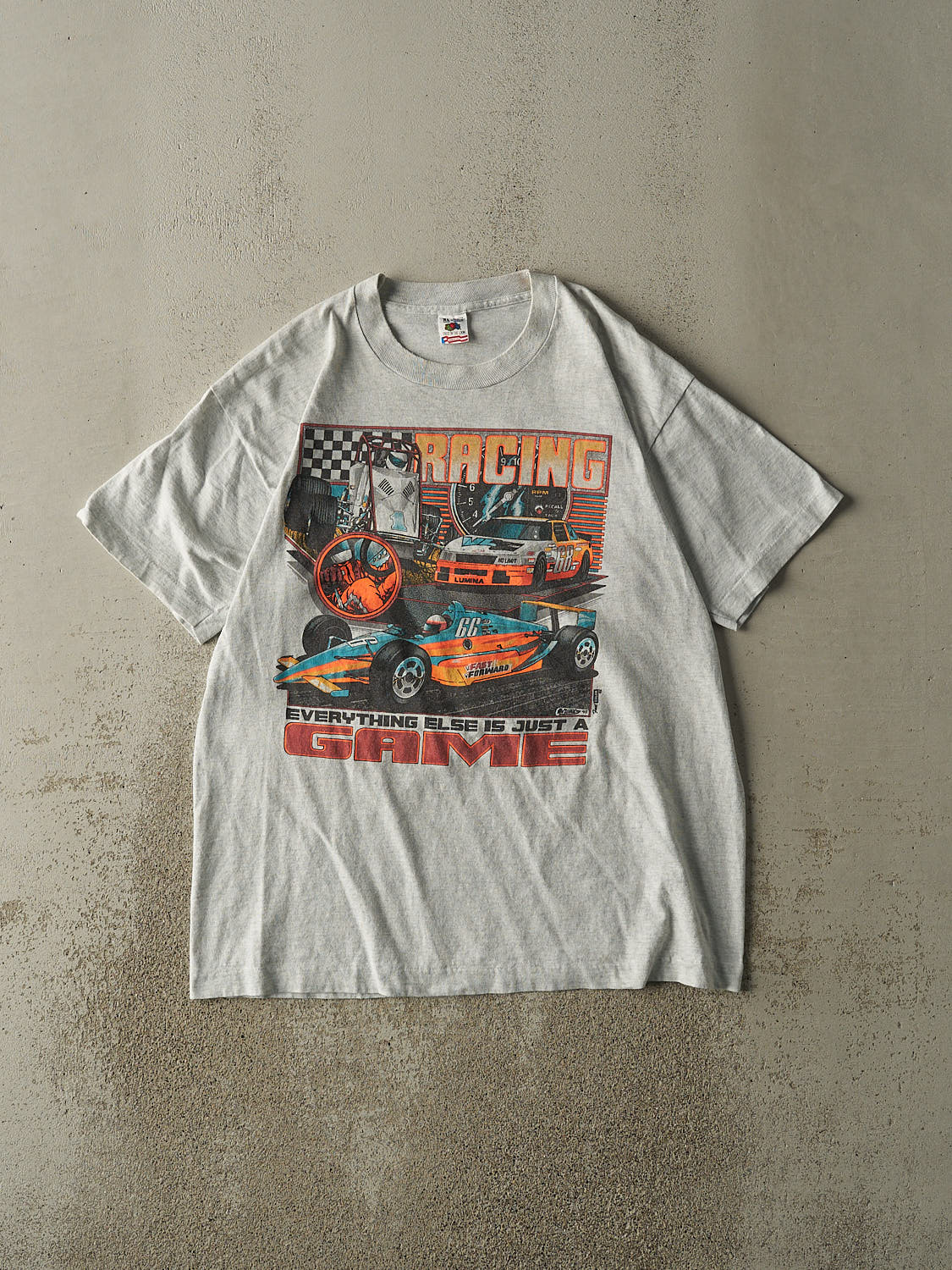 Vintage 92' Heather Grey Racing Tee (XL)