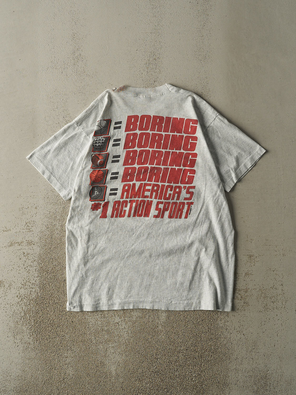 Vintage 92' Heather Grey Racing Tee (XL)