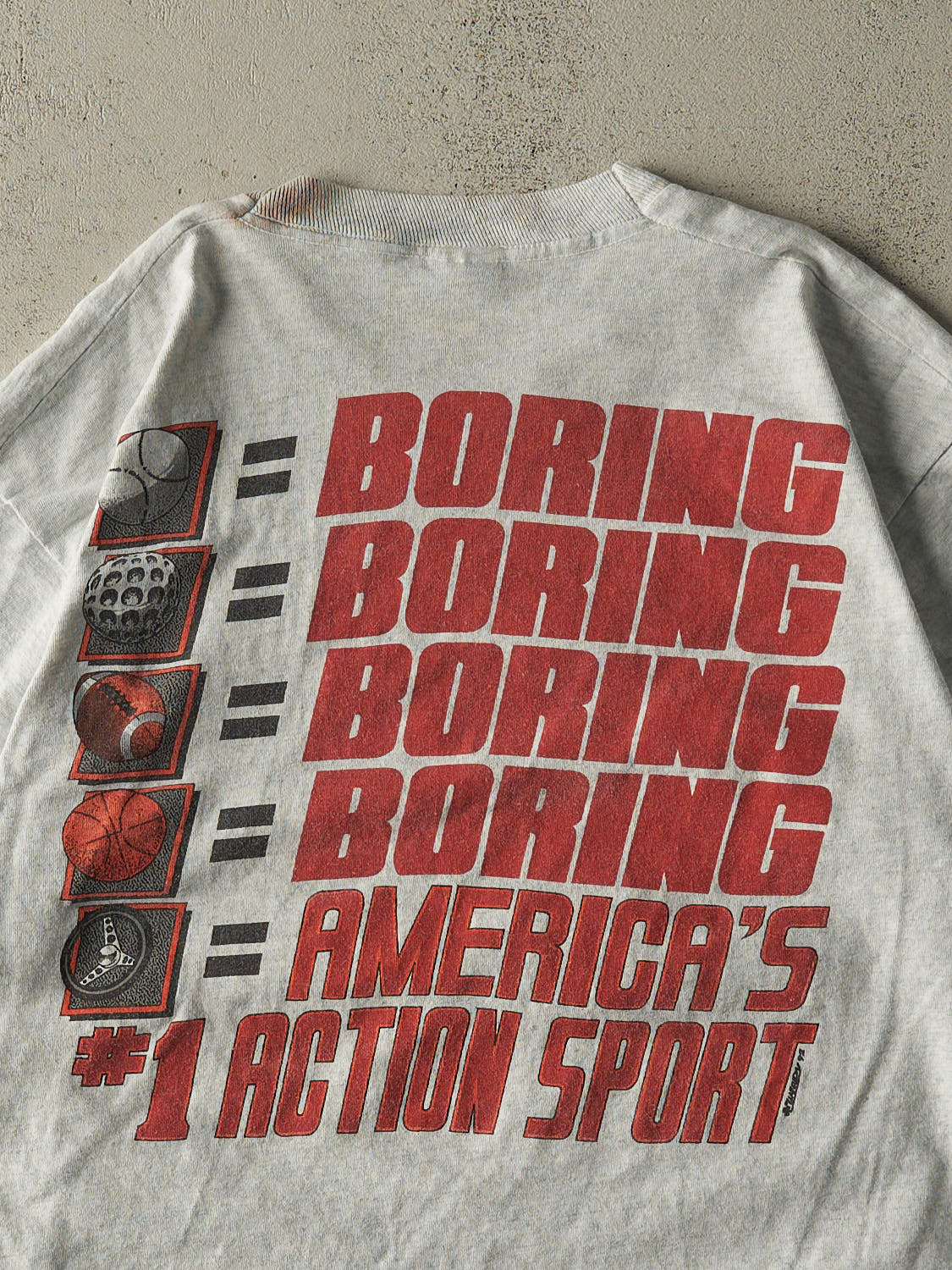 Vintage 92' Heather Grey Racing Tee (XL)