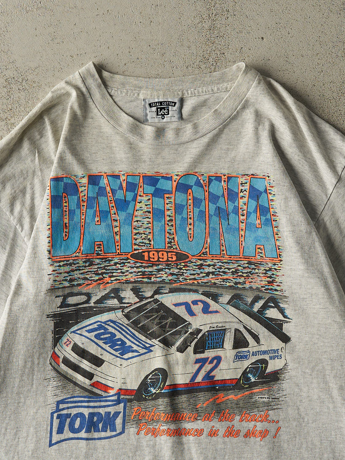 Vintage 95' Heather Grey Daytona Racing Tee (XL)