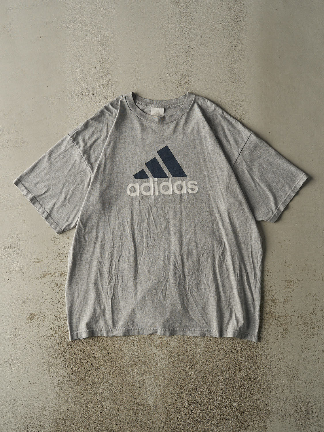 Vintage 90s Grey Adidas Logo Tee (XXL)