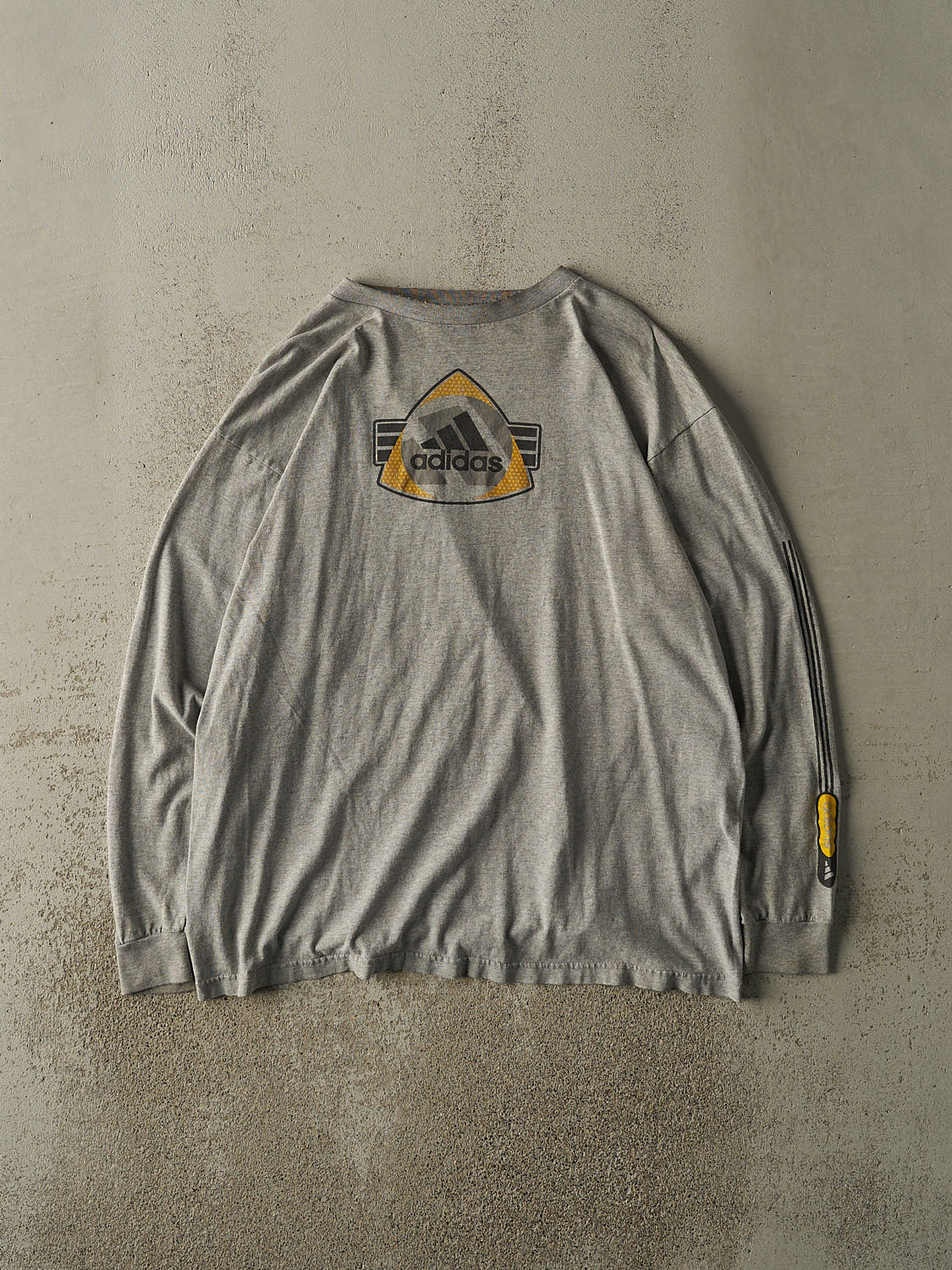 Vintage 90s Grey Adidas Logo Long Sleeve (XL)