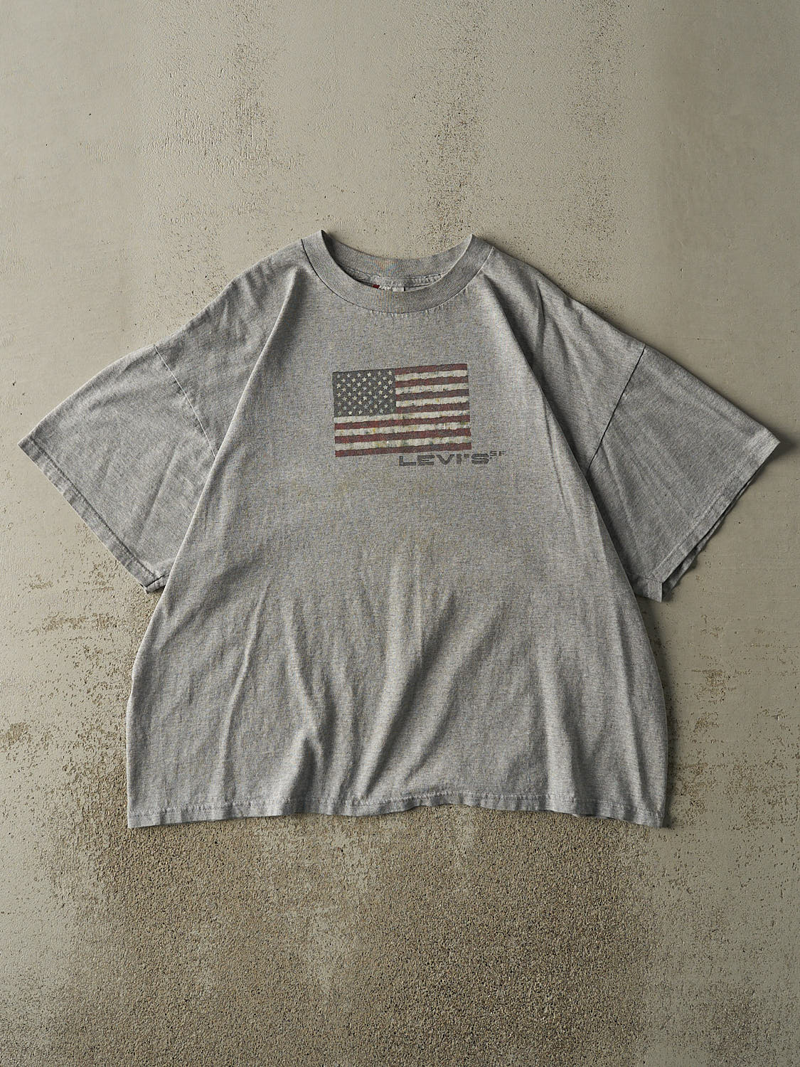 Vintage 90s Grey Levi's Logo Boxy Tee (XL/XXL)