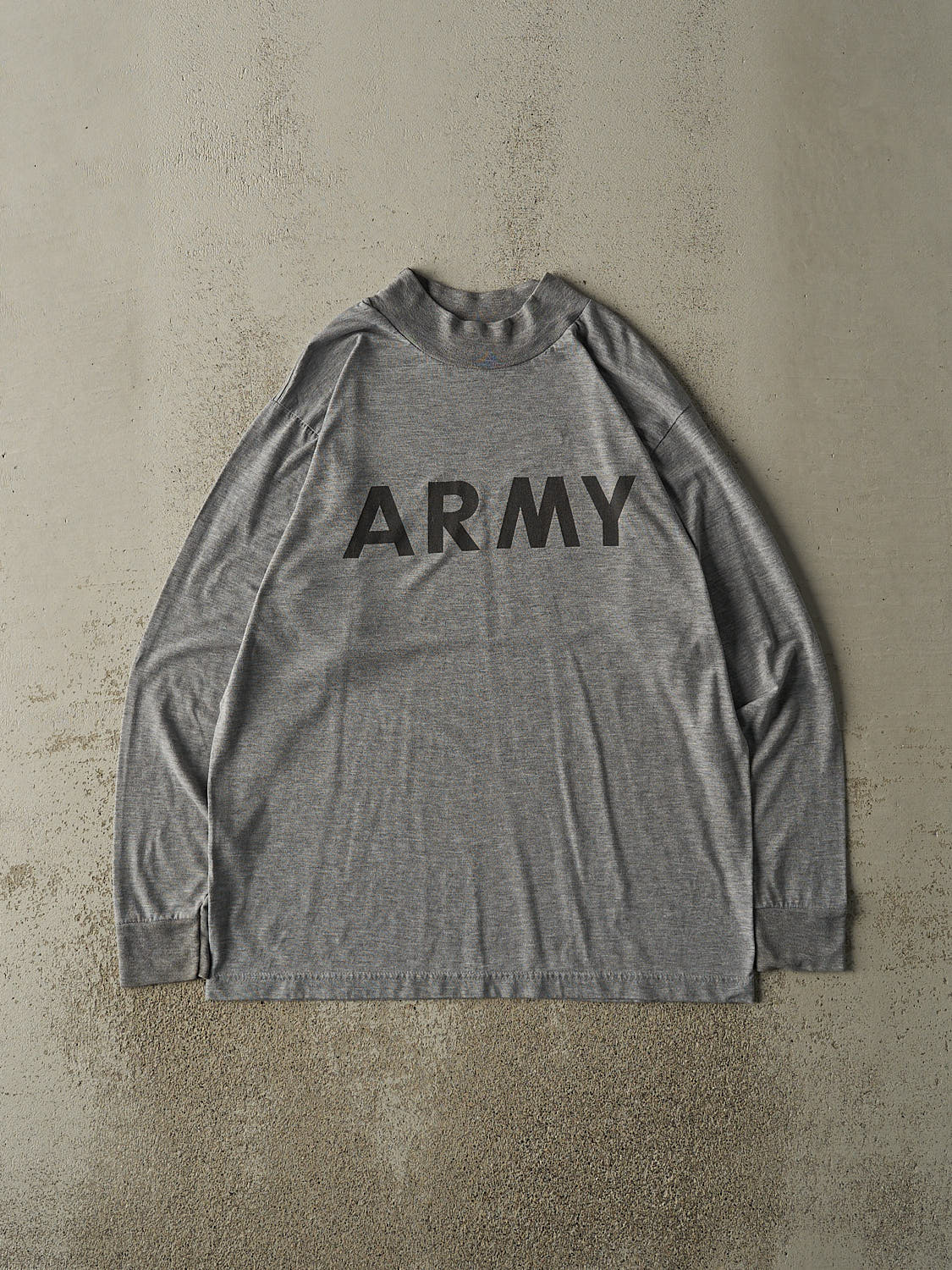 Vintage 90s Grey US Army Mock Neck Long Sleeve (L/XL)