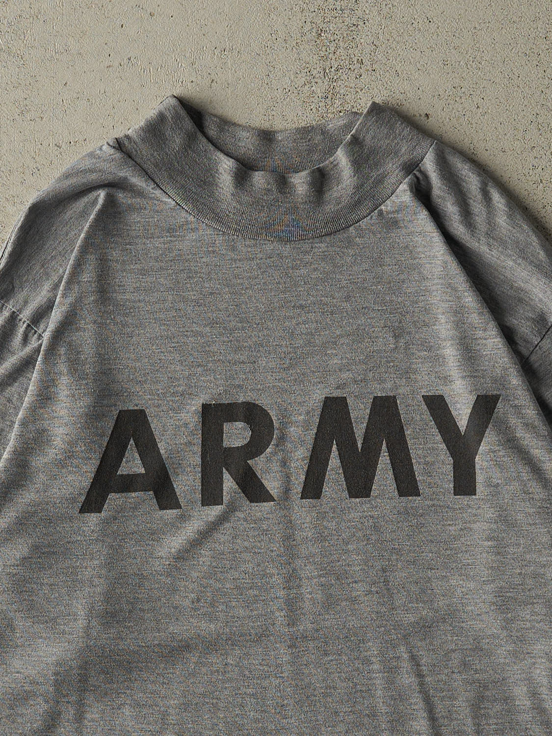 Vintage 90s Grey US Army Mock Neck Long Sleeve (L/XL)