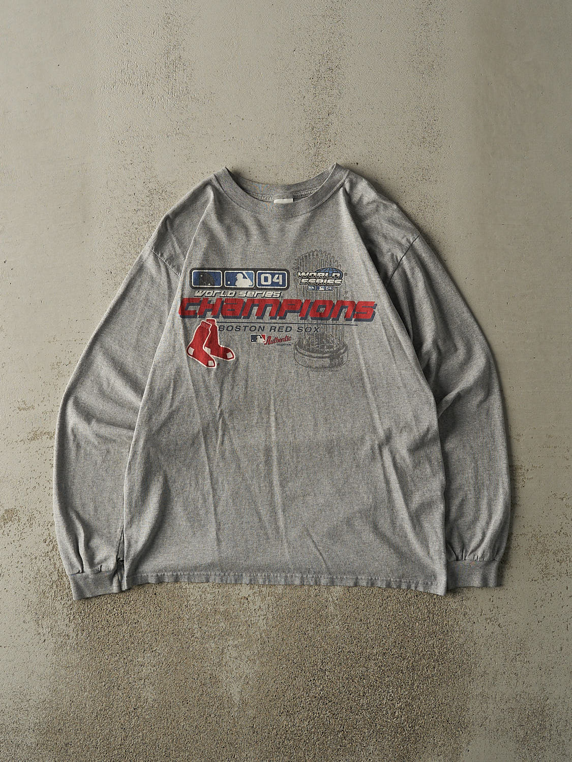 Vintage 04' Grey Boston Red Sox World Series Champions Long Sleeve (L)