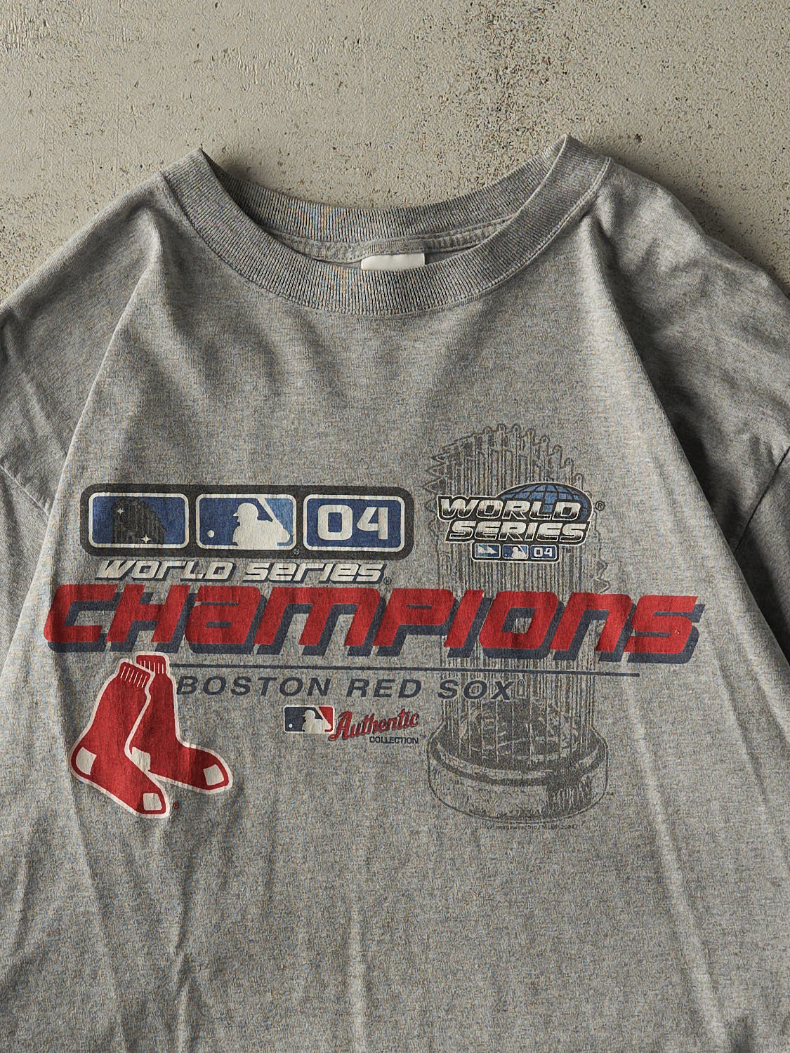 Vintage 04' Grey Boston Red Sox World Series Champions Long Sleeve (L)