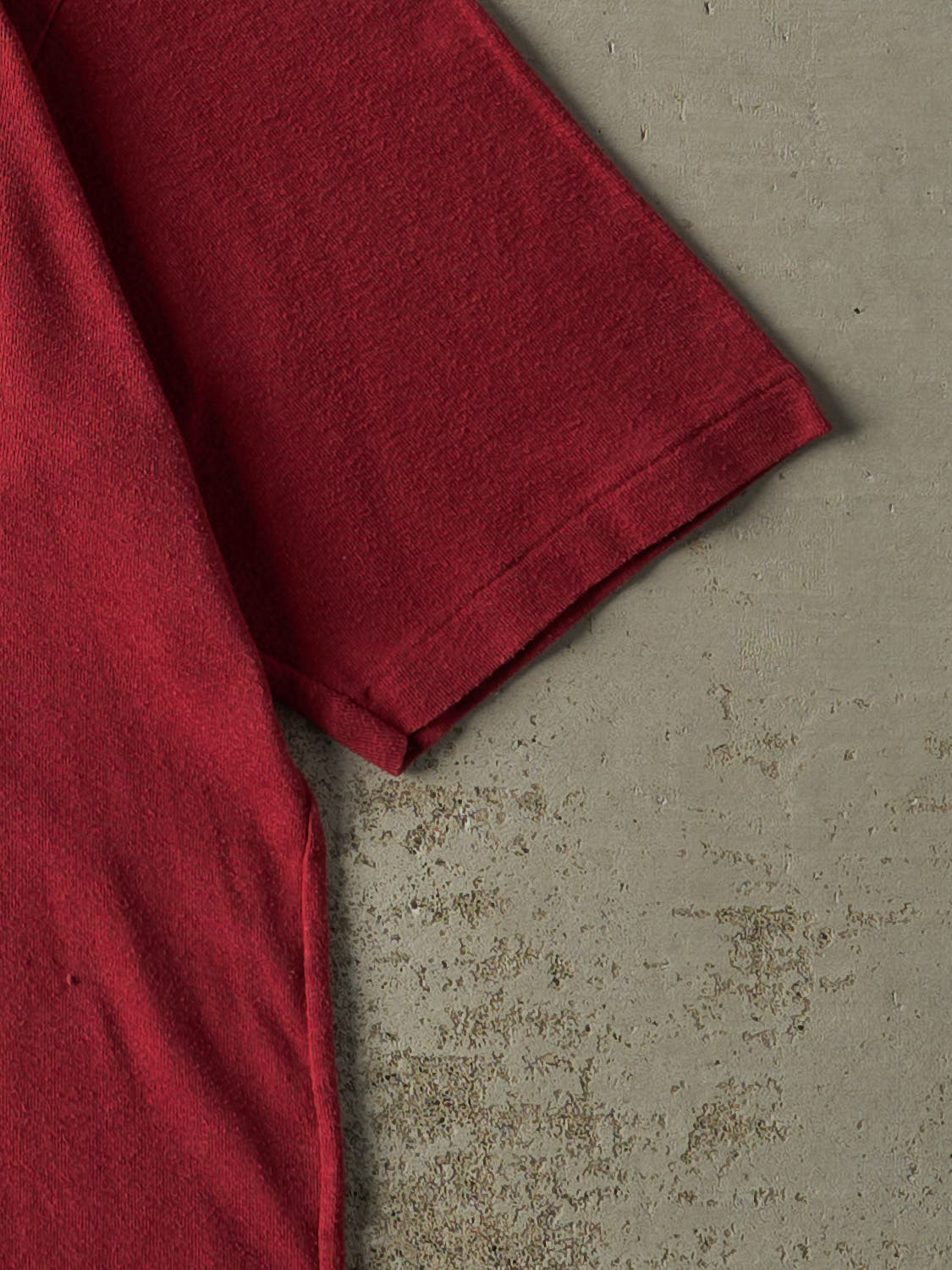 Vintage 80s Burgundy Blank Single Stitch Pocket Tee (XL)