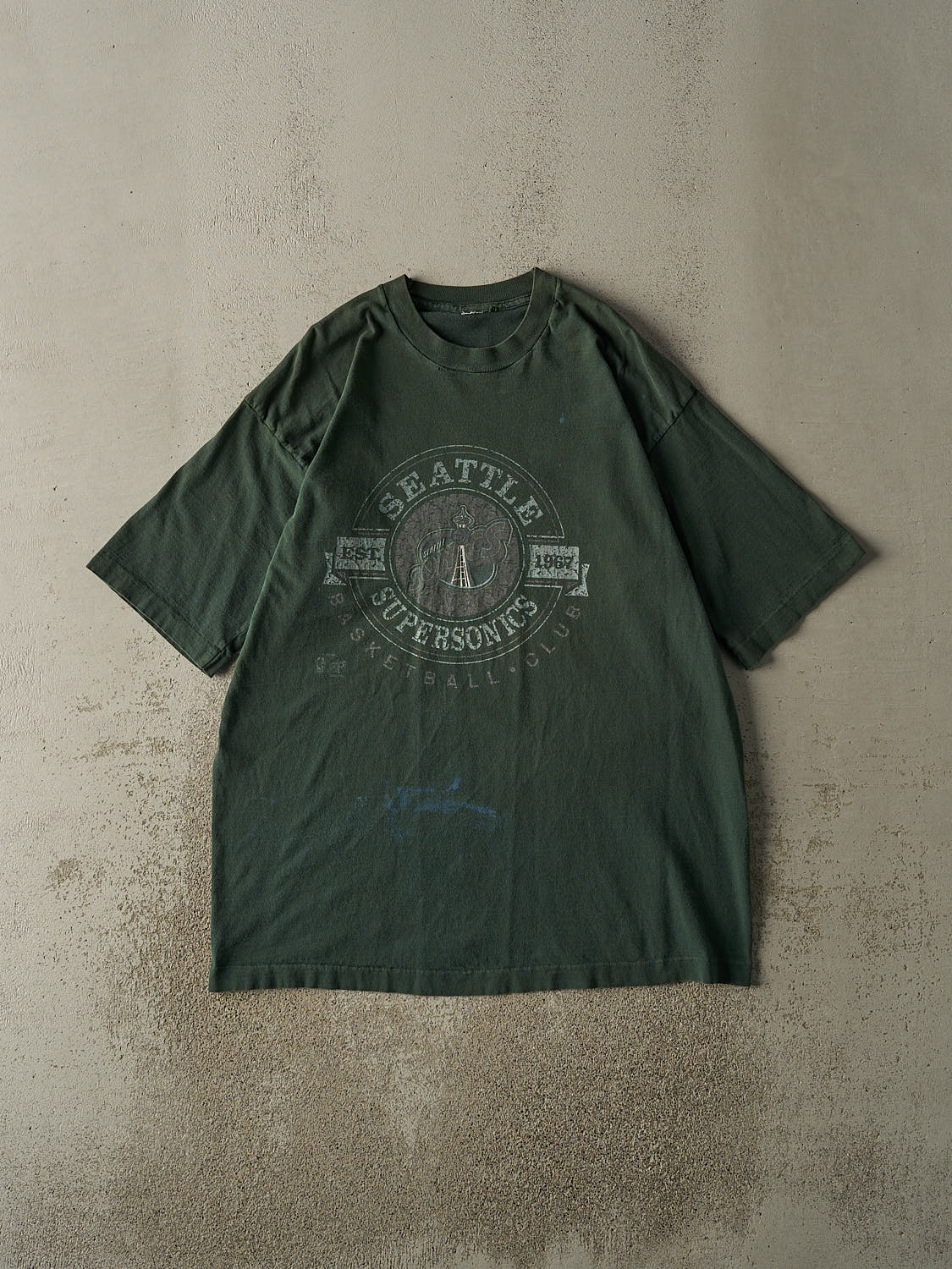 Vintage Y2K Green Seattle Supersonics Single Stitch Tee (XL/XXL)