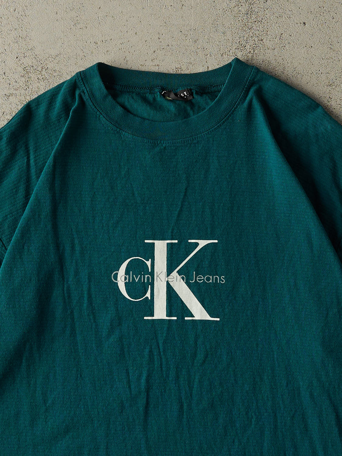 Vintage 90s Teal Calvin Klein Jeans Tee (XL/XXL)