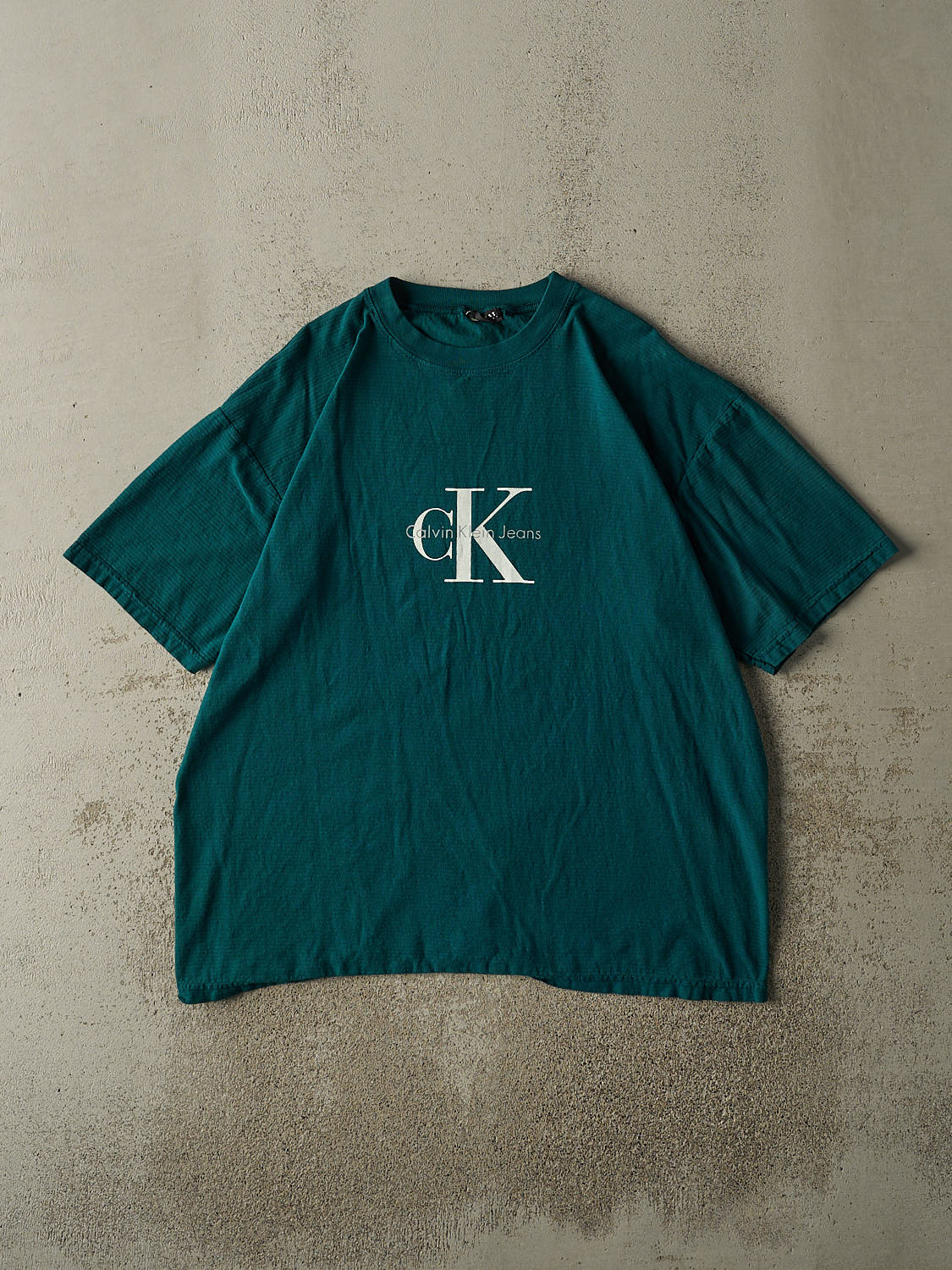 Vintage 90s Teal Calvin Klein Jeans Tee (XL/XXL)