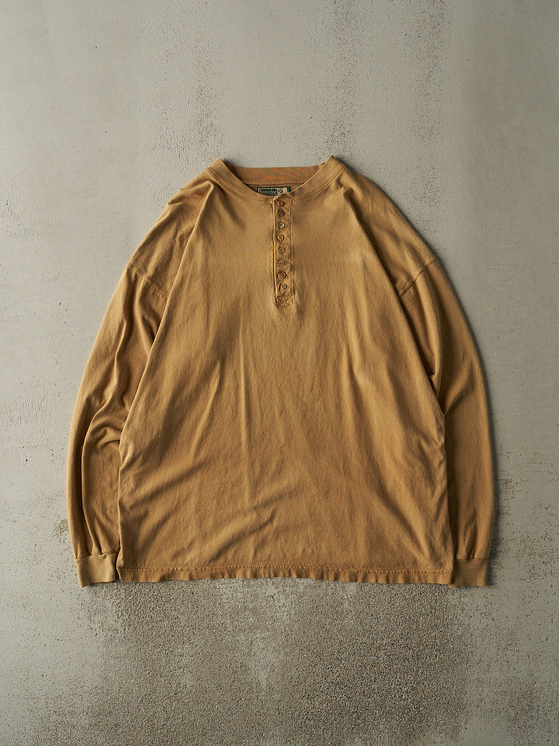 Vintage 90s Beige Quarter Button Long Sleeve (XXL/XXXL)