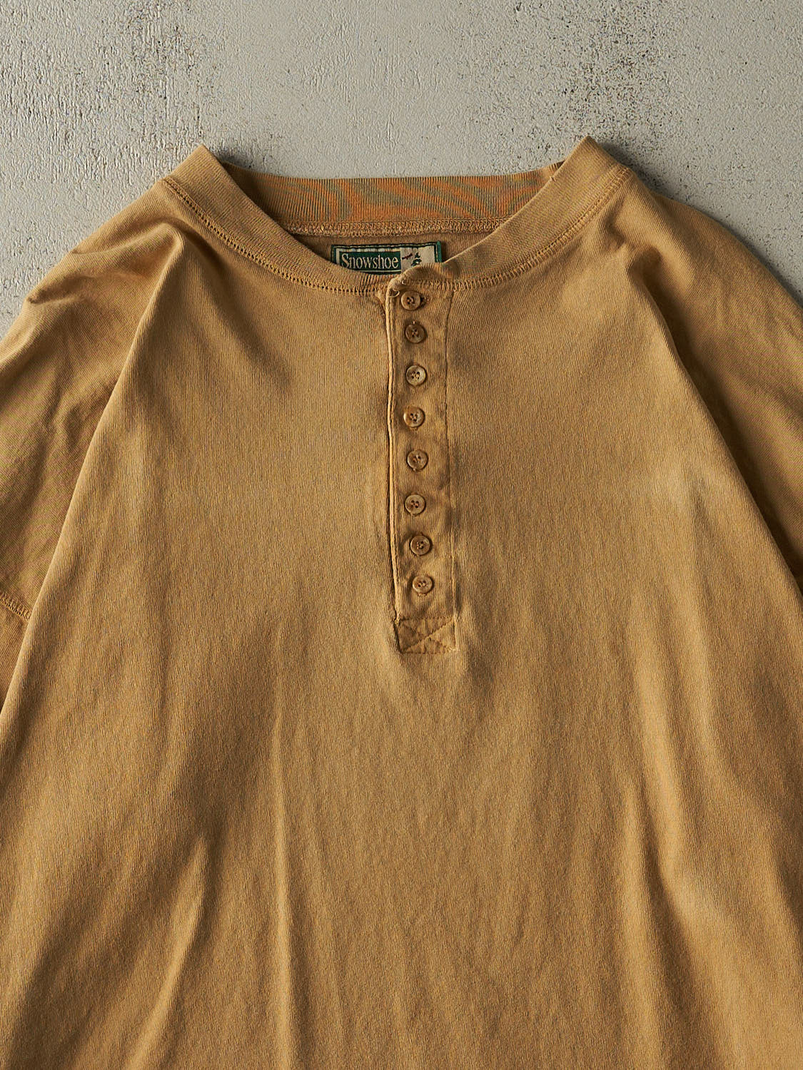 Vintage 90s Beige Quarter Button Long Sleeve (XXL/XXXL)