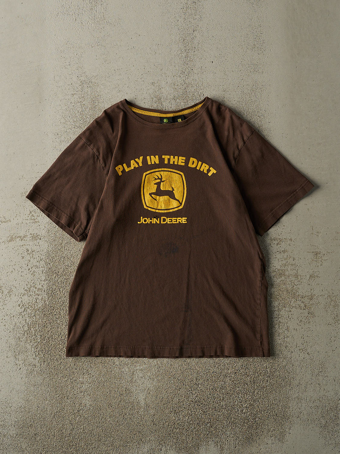 Vintage Y2K Brown John Deere Logo Tee (M/L)