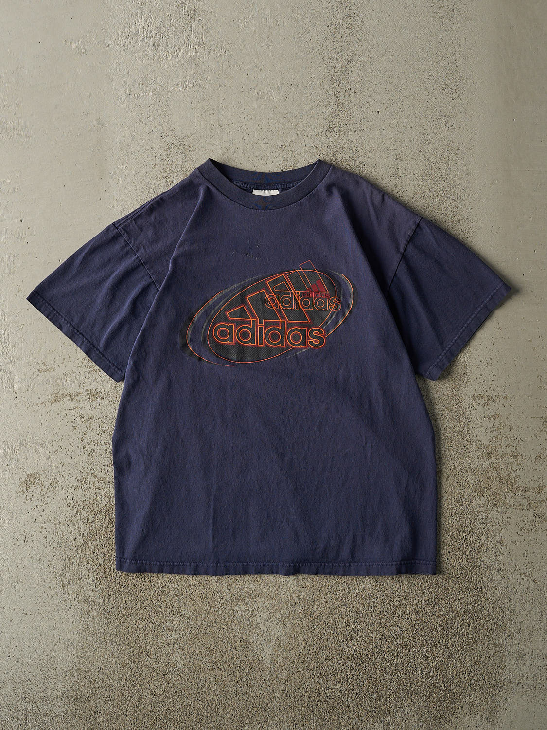 Vintage 90s Navy Blue Adidas Logo Tee (M/L)