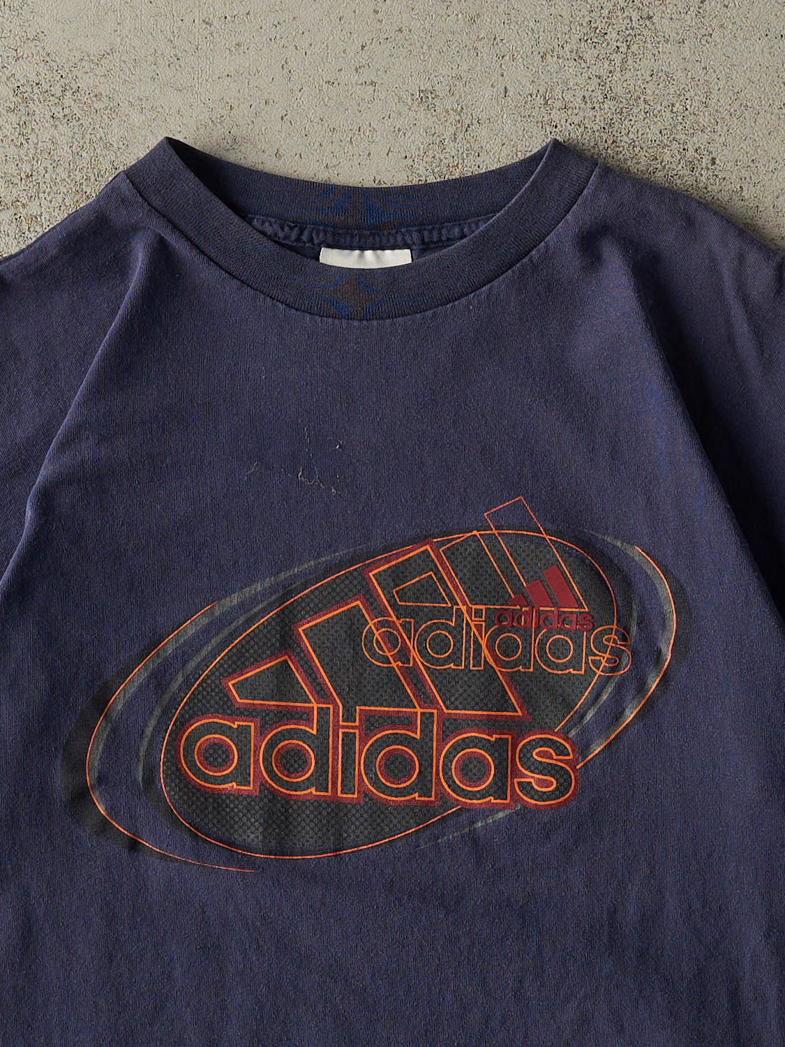 Vintage 90s Navy Blue Adidas Logo Tee (M/L)