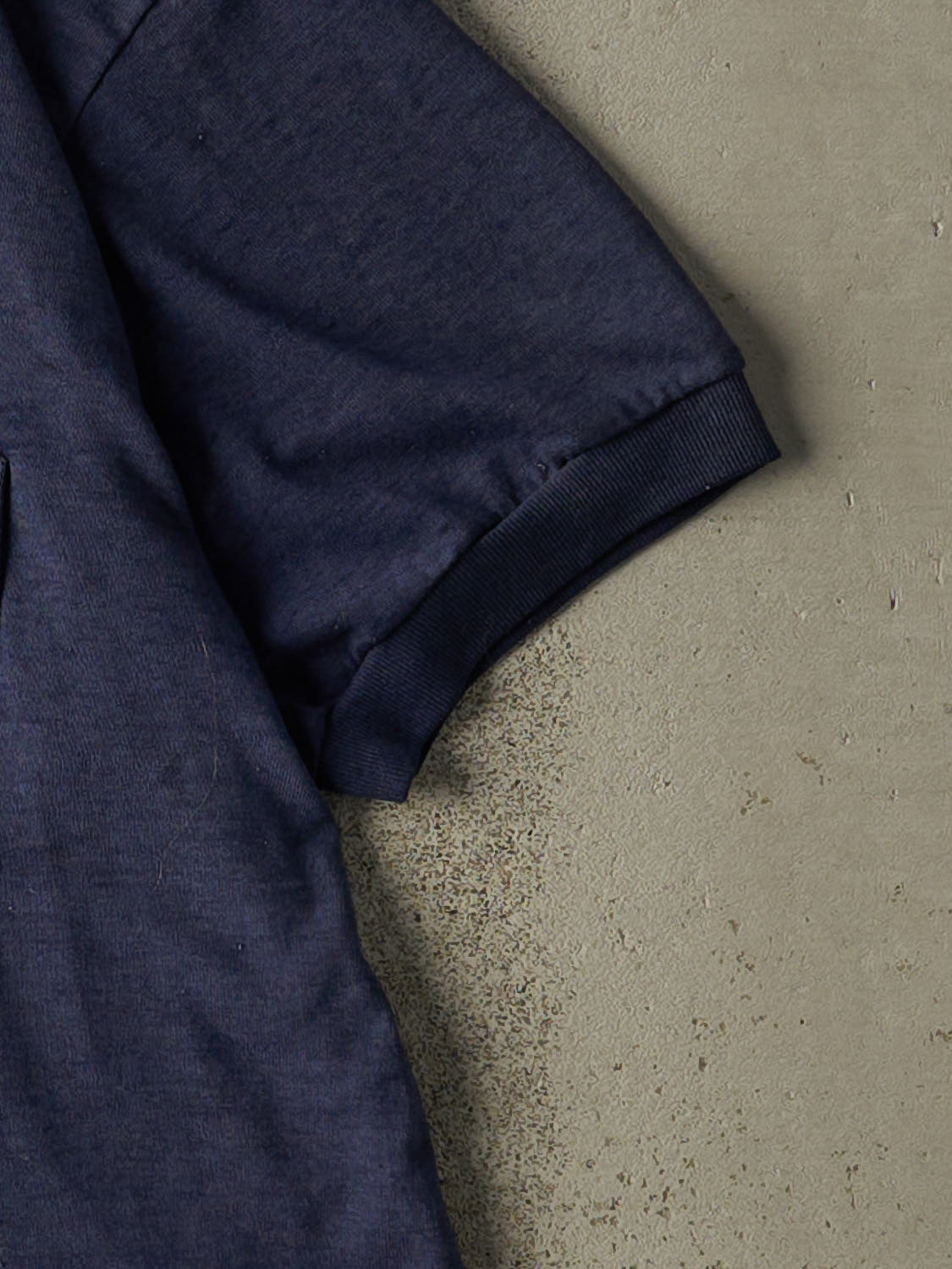 Vintage 80s Navy Blue Blank Single Stitch Pocket Tee (L/XL)