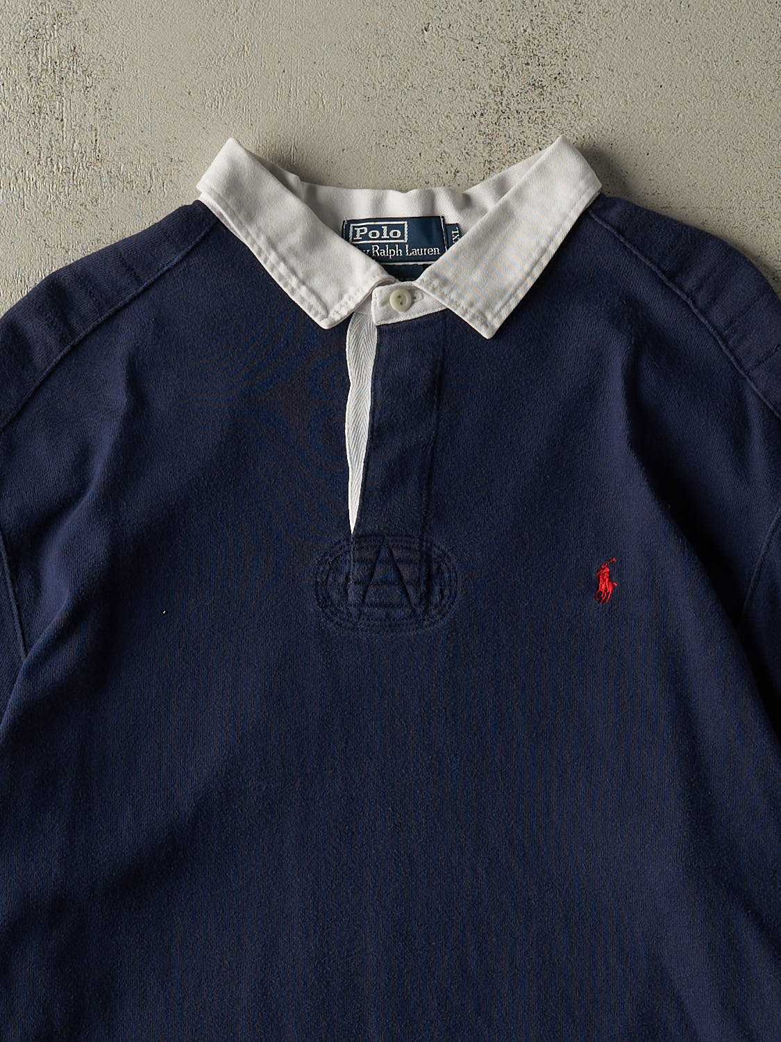 Vintage 90s Navy Blue Polo Ralph Lauren Rugby Long Sleeve (XXL)