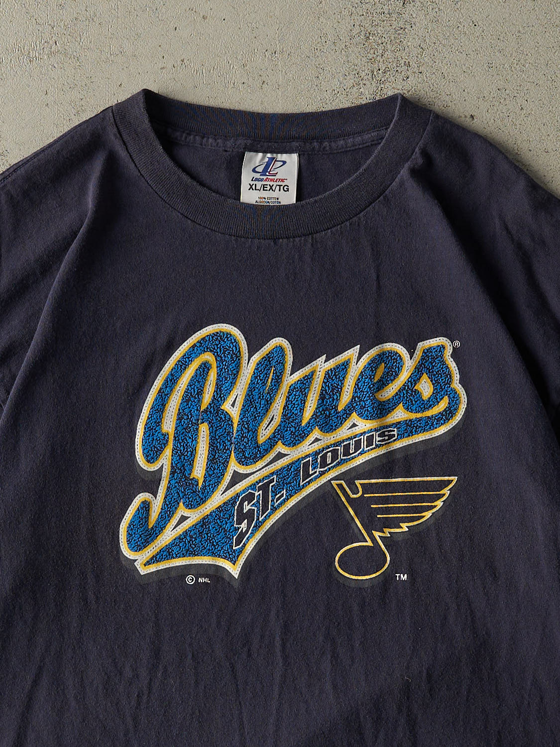 Vintage 90s Navy Blue St. Louis Blues Tee (XL)