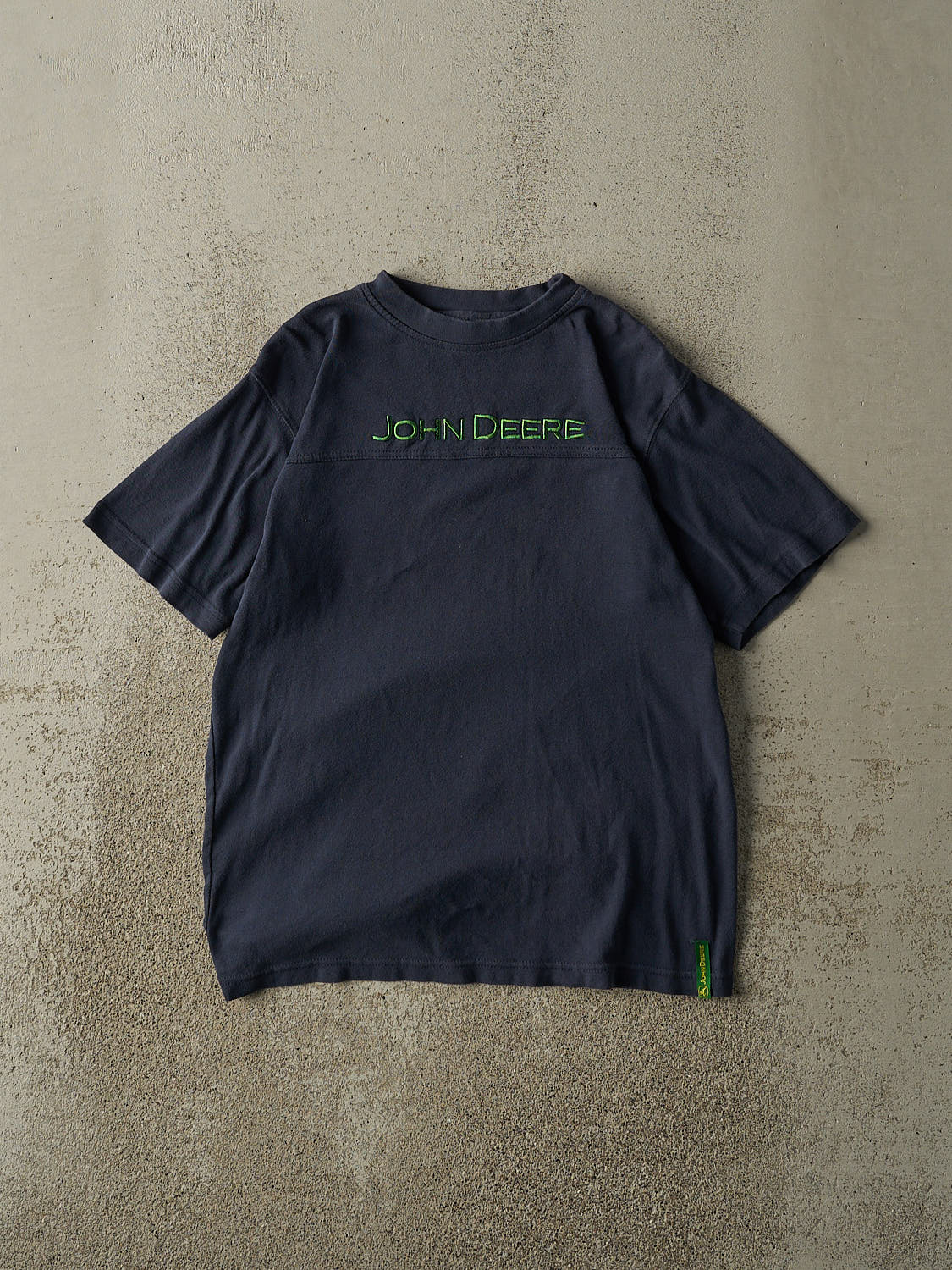 Vintage Y2K Navy Blue John Deere Embroidered Tee (M)