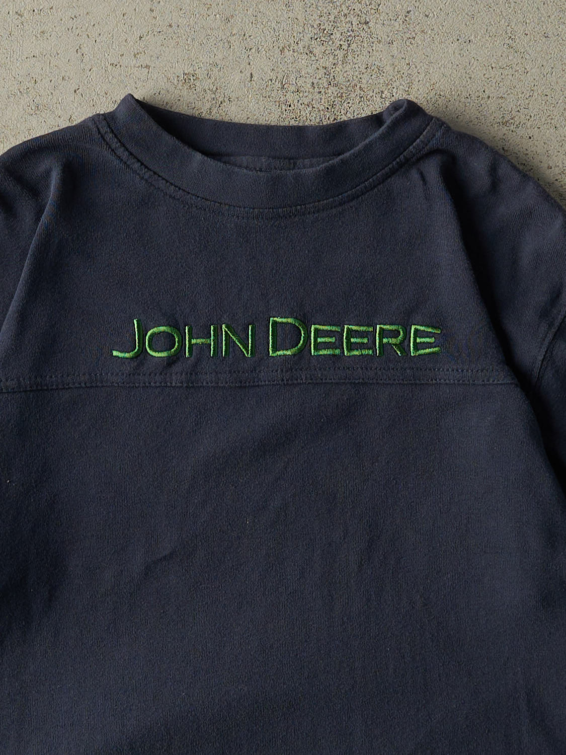Vintage Y2K Navy Blue John Deere Embroidered Tee (M)
