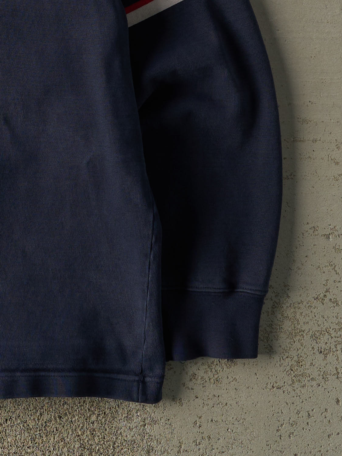 Vintage 90s Navy Blue Embroidered Rugby Long Sleeve (XL)
