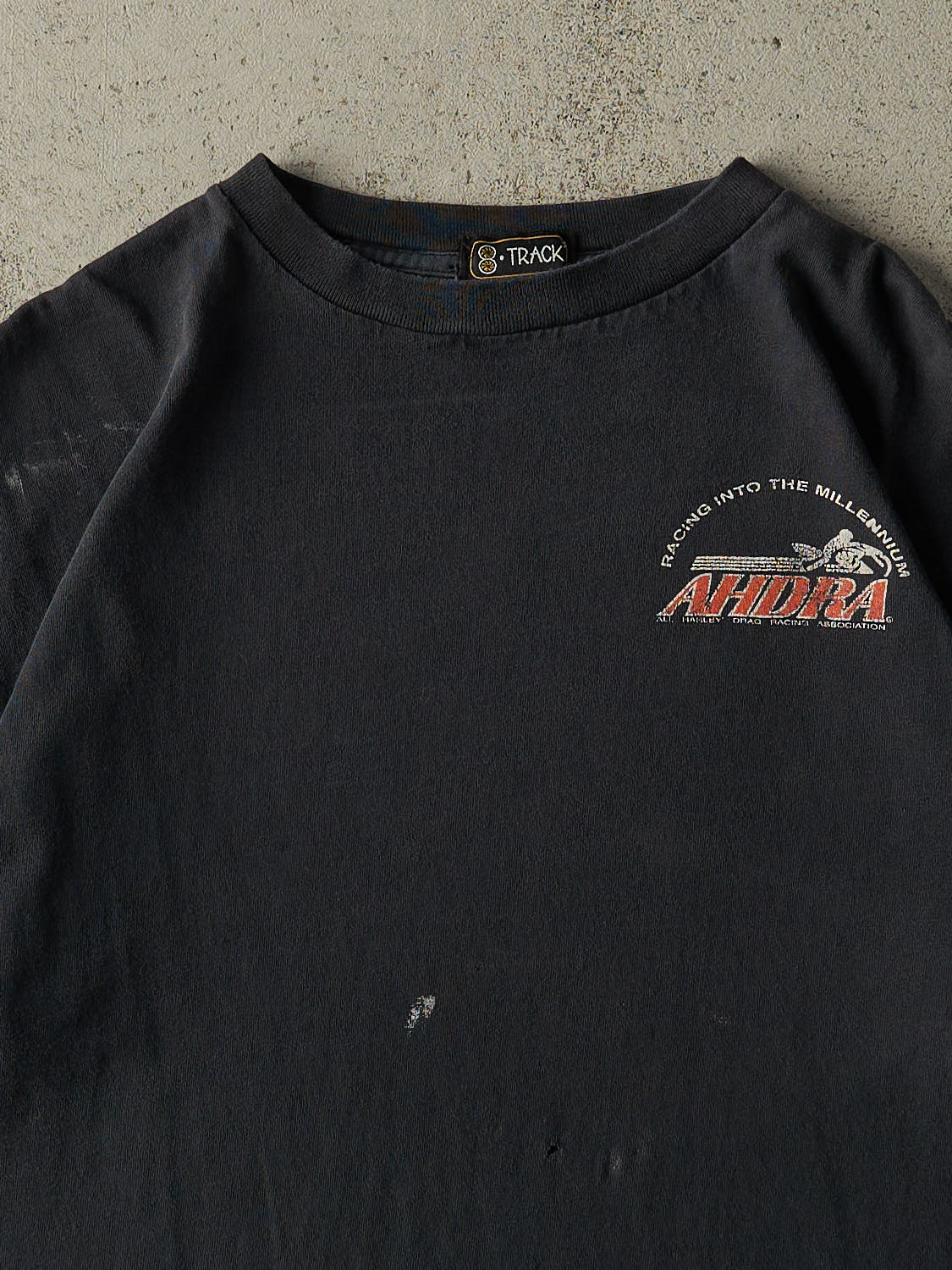 Vintage 90s Faded Black AHDRA Racing Tee (L/XL)