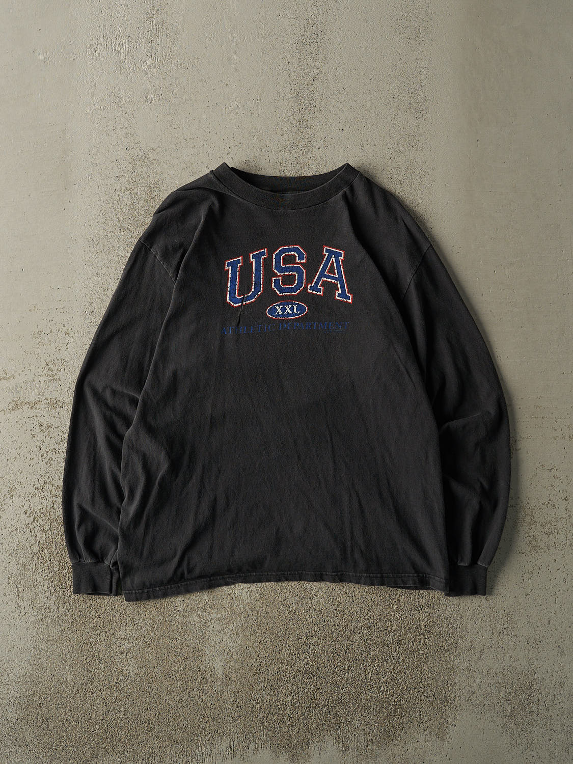 Vintage 90s Faded Black USA Athletic Dept Long Sleeve (M/L)