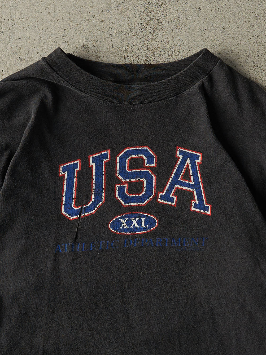 Vintage 90s Faded Black USA Athletic Dept Long Sleeve (M/L)