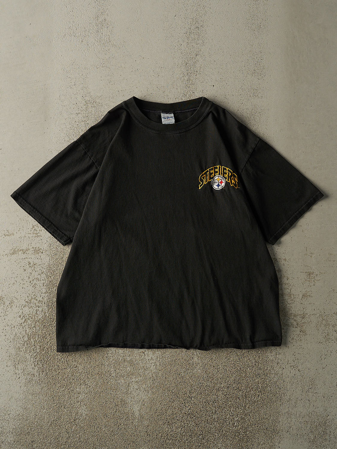 Vintage 90s Black Pittsburgh Steelers Embroidered Boxy Tee (L/XL)