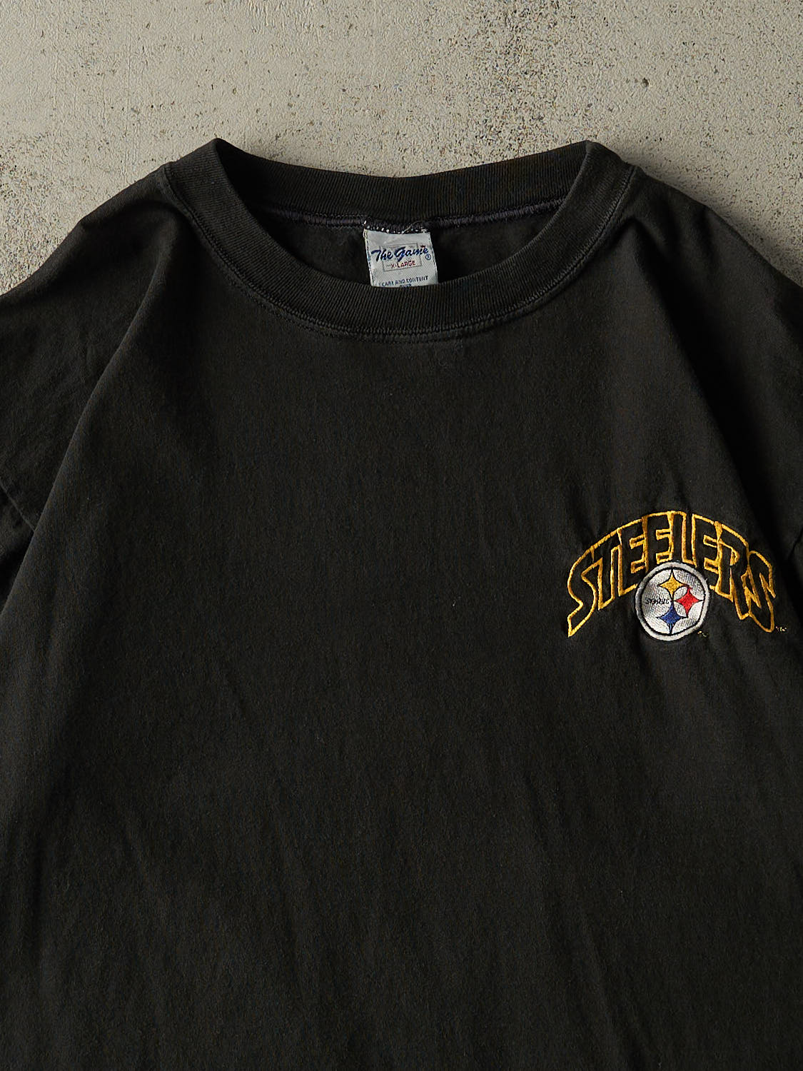 Vintage 90s Black Pittsburgh Steelers Embroidered Boxy Tee (L/XL)