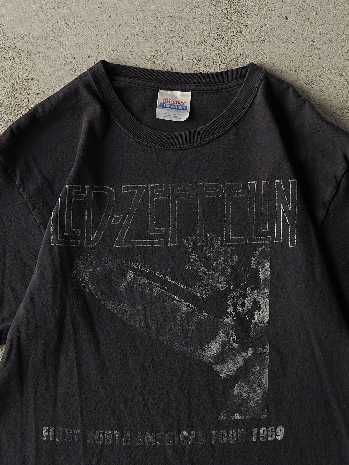 Vintage Y2K Faded Black Led Zeppelin Tee (S/M)