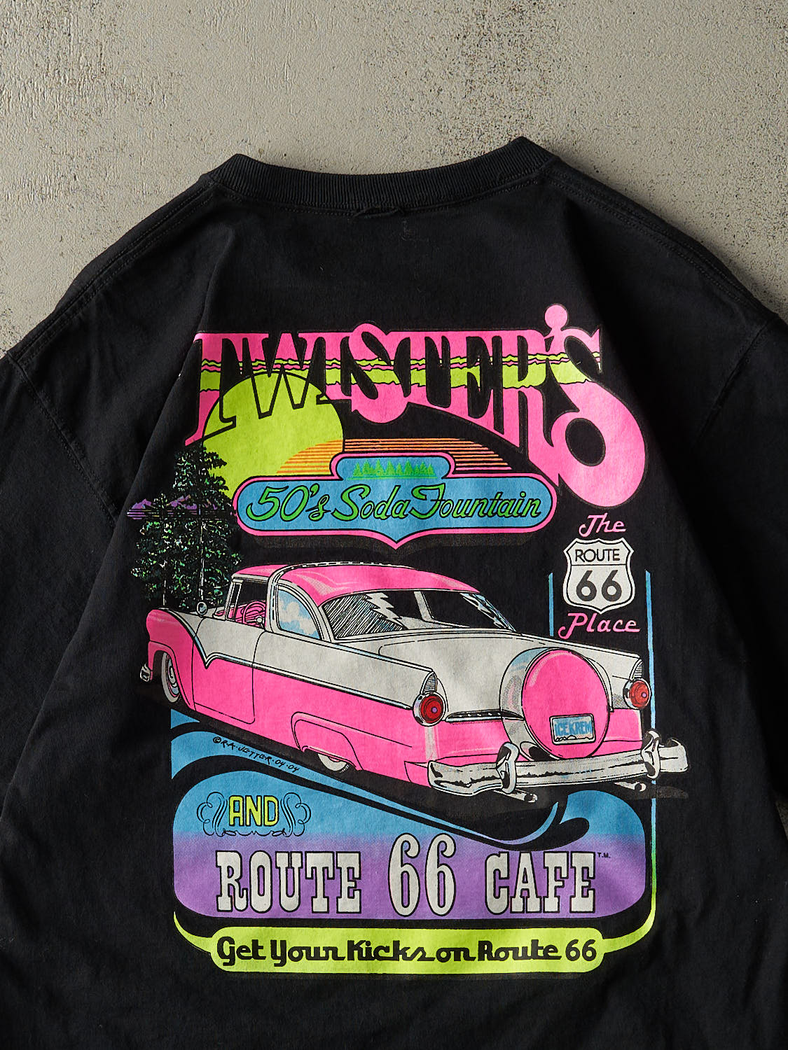 Vintage 04' Black Route 66 Cafe Tee (M/L)
