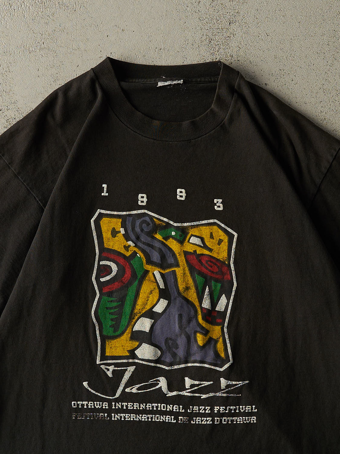 Vintage 93' Faded Black Ottawa Jazz Fest Single Stitch Tee (XL)
