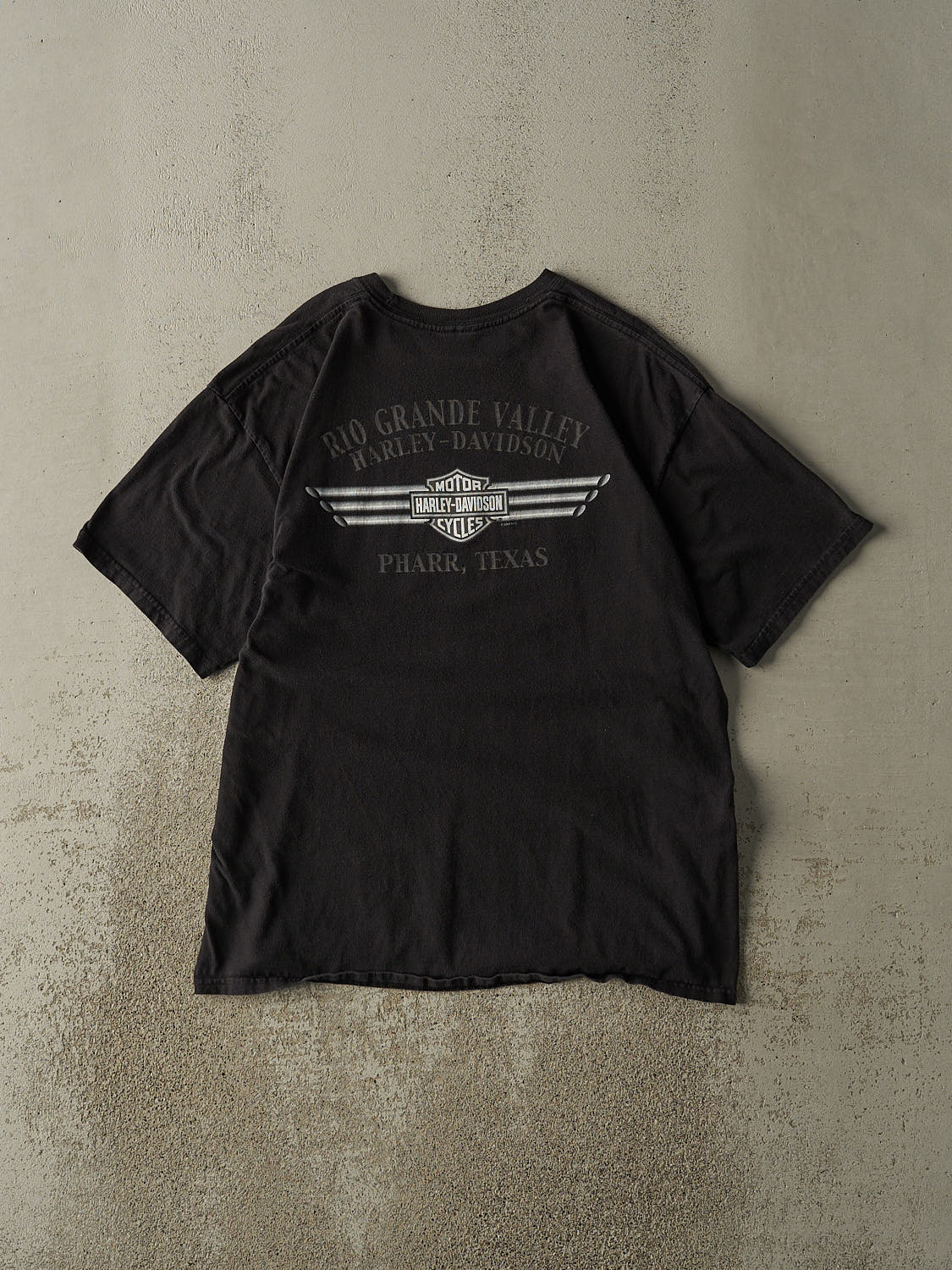 Vintage 04' Faded Black Pharr Tx Harley Davidson Tee (L)