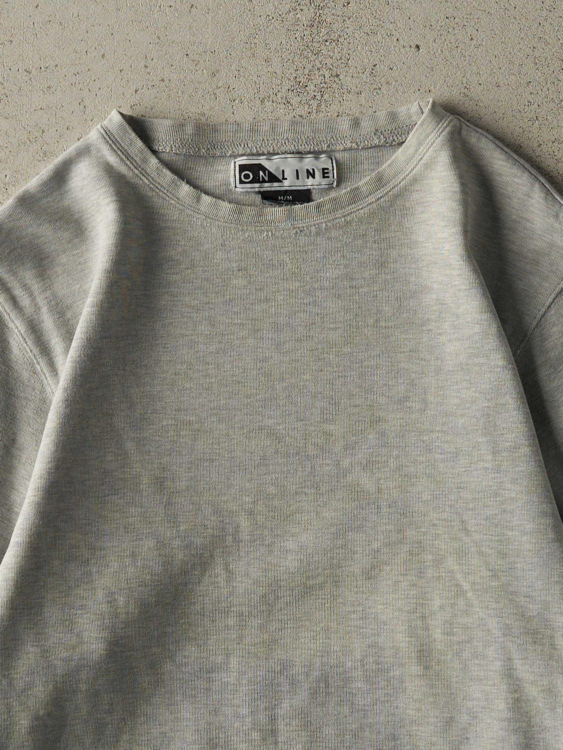 Vintage Y2K Heather Grey Blank Boxy Long Sleeve (M)