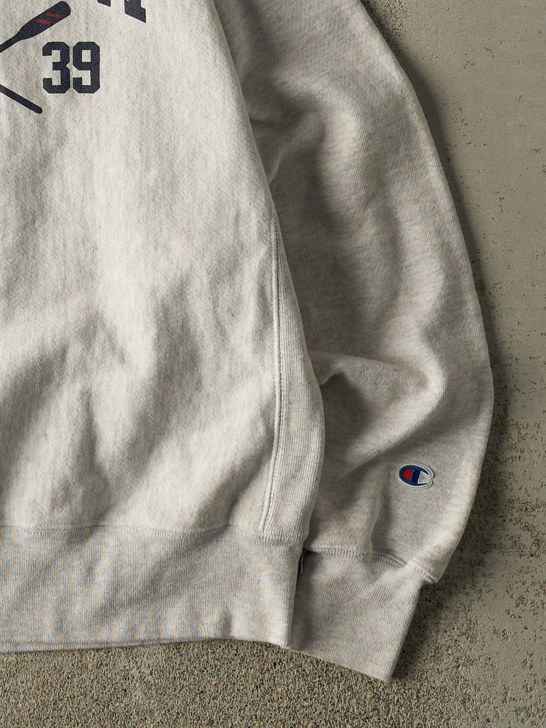 Vintage Y2K Heather Grey Newport Champion Reverse Weave Crewneck (M/L)