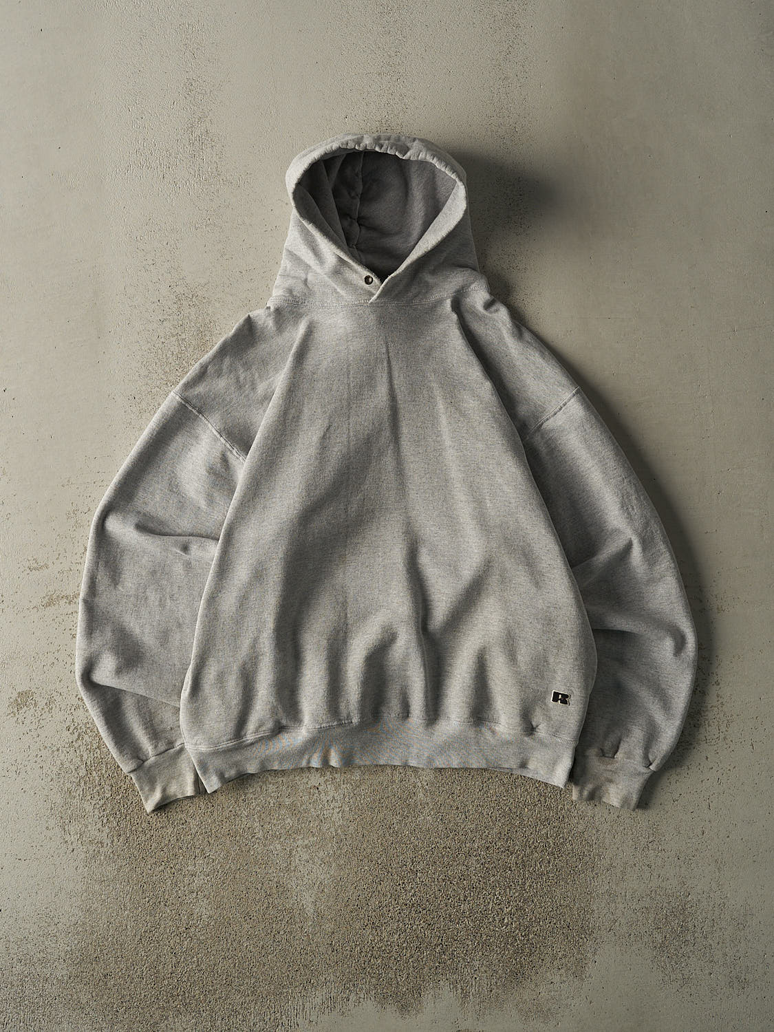 Vintage 90s Grey Russell Athletic Embroidered Logo Hoodie (XL/XXL)
