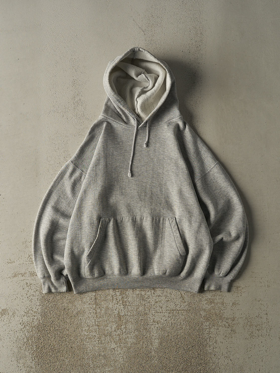 Vintage 90s Grey Blank Boxy Hoodie (L)