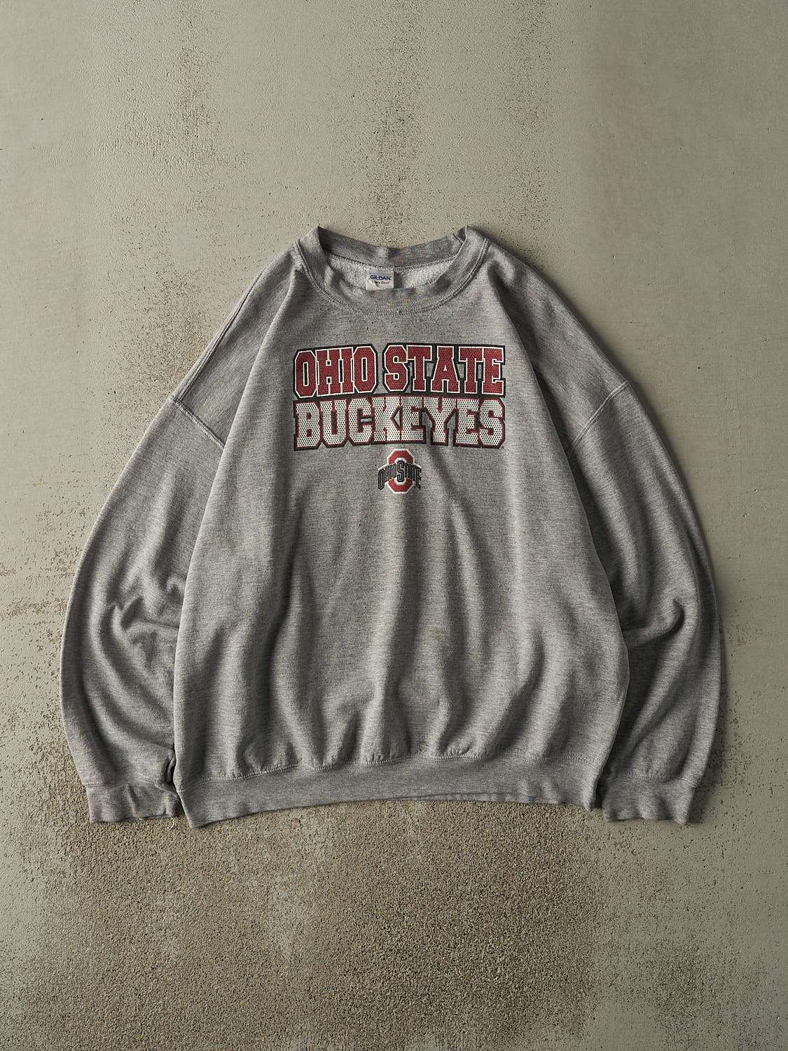 Vintage Y2K Grey Ohio State Buckeyes Crewneck (XL/XXL)