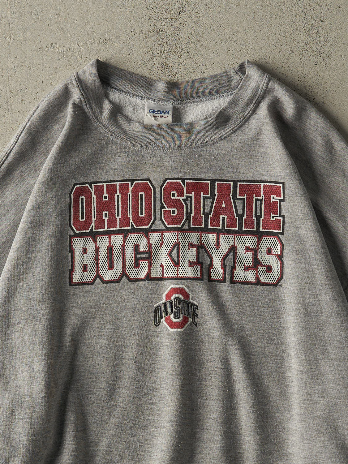 Vintage Y2K Grey Ohio State Buckeyes Crewneck (XL/XXL)