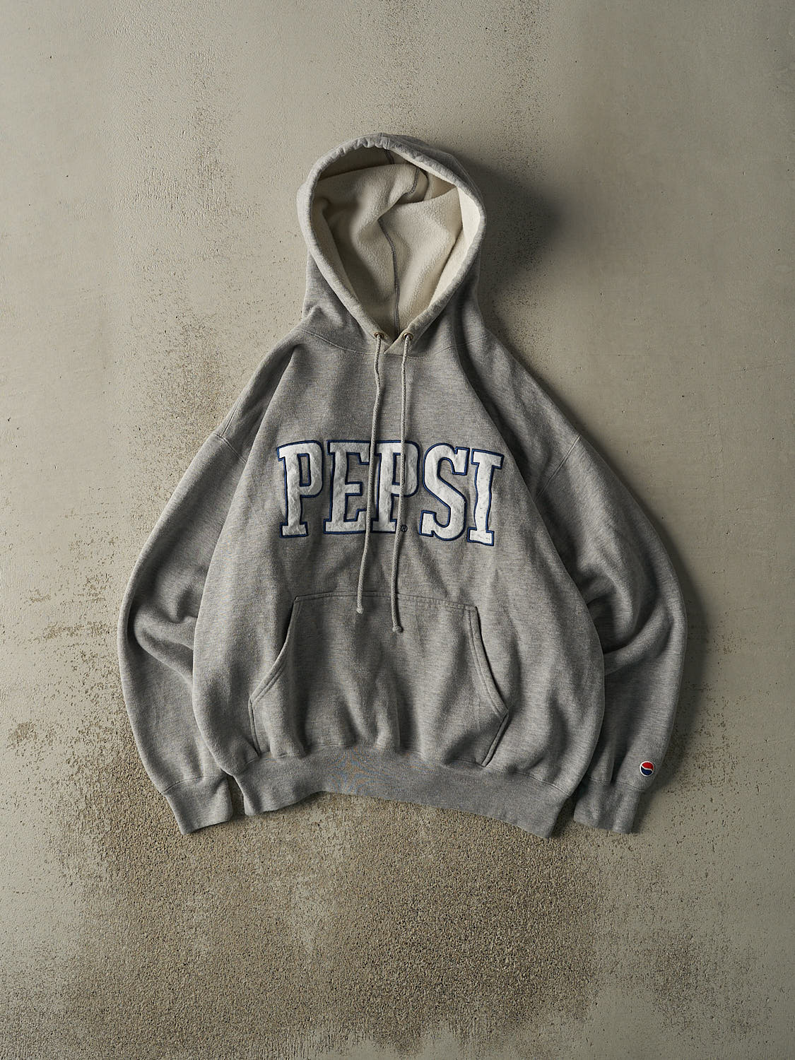 Vintage 90s Grey Pepsi Embroidered Boxy Hoodie (XL)
