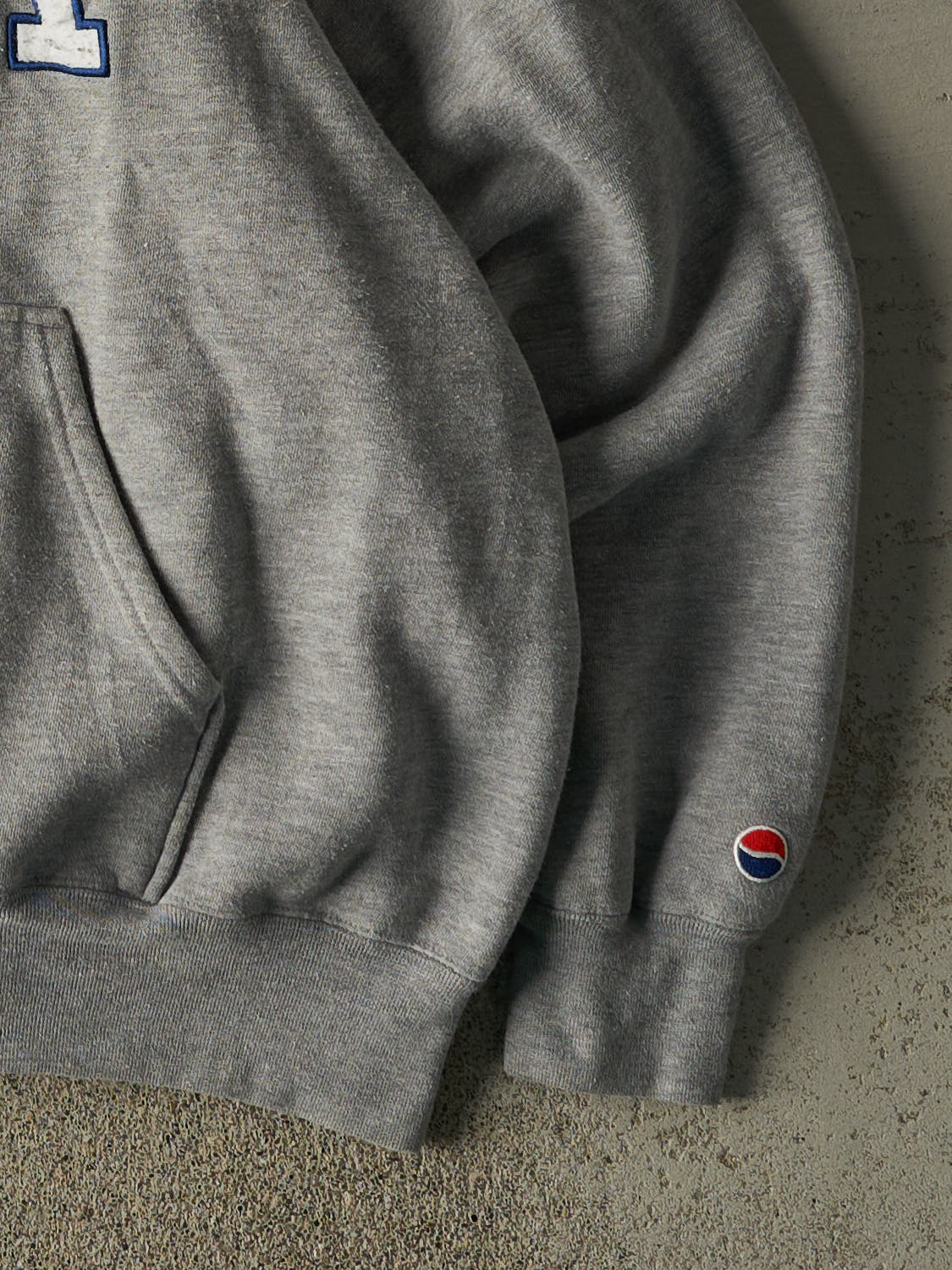 Vintage 90s Grey Pepsi Embroidered Boxy Hoodie (XL)