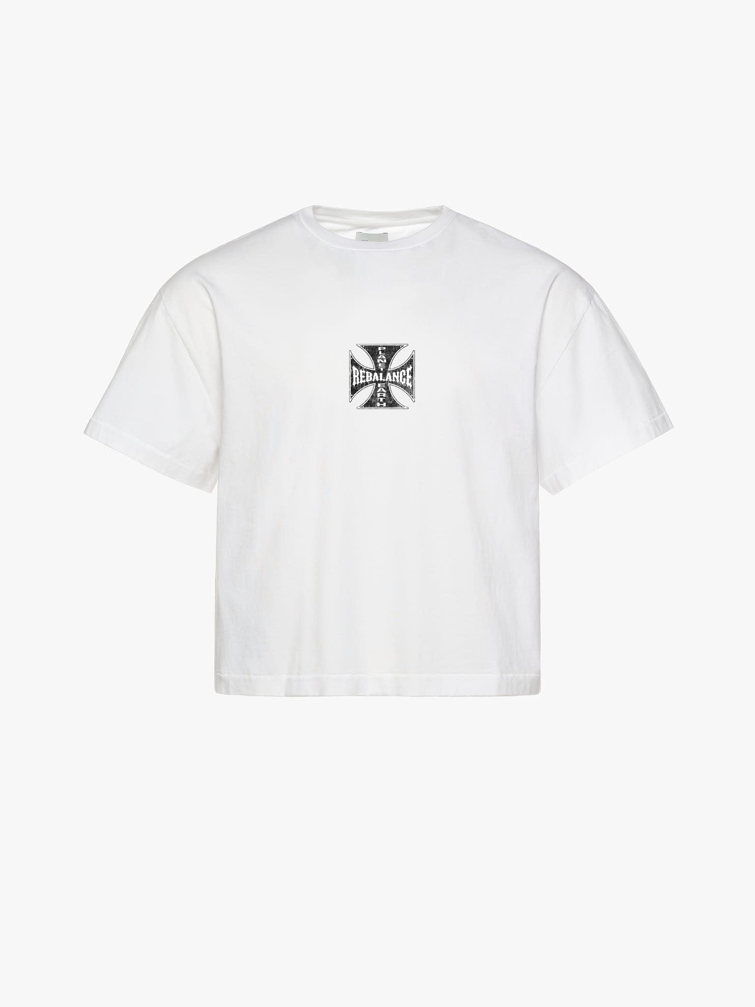 Rebalance The Earth Biker Tee - White